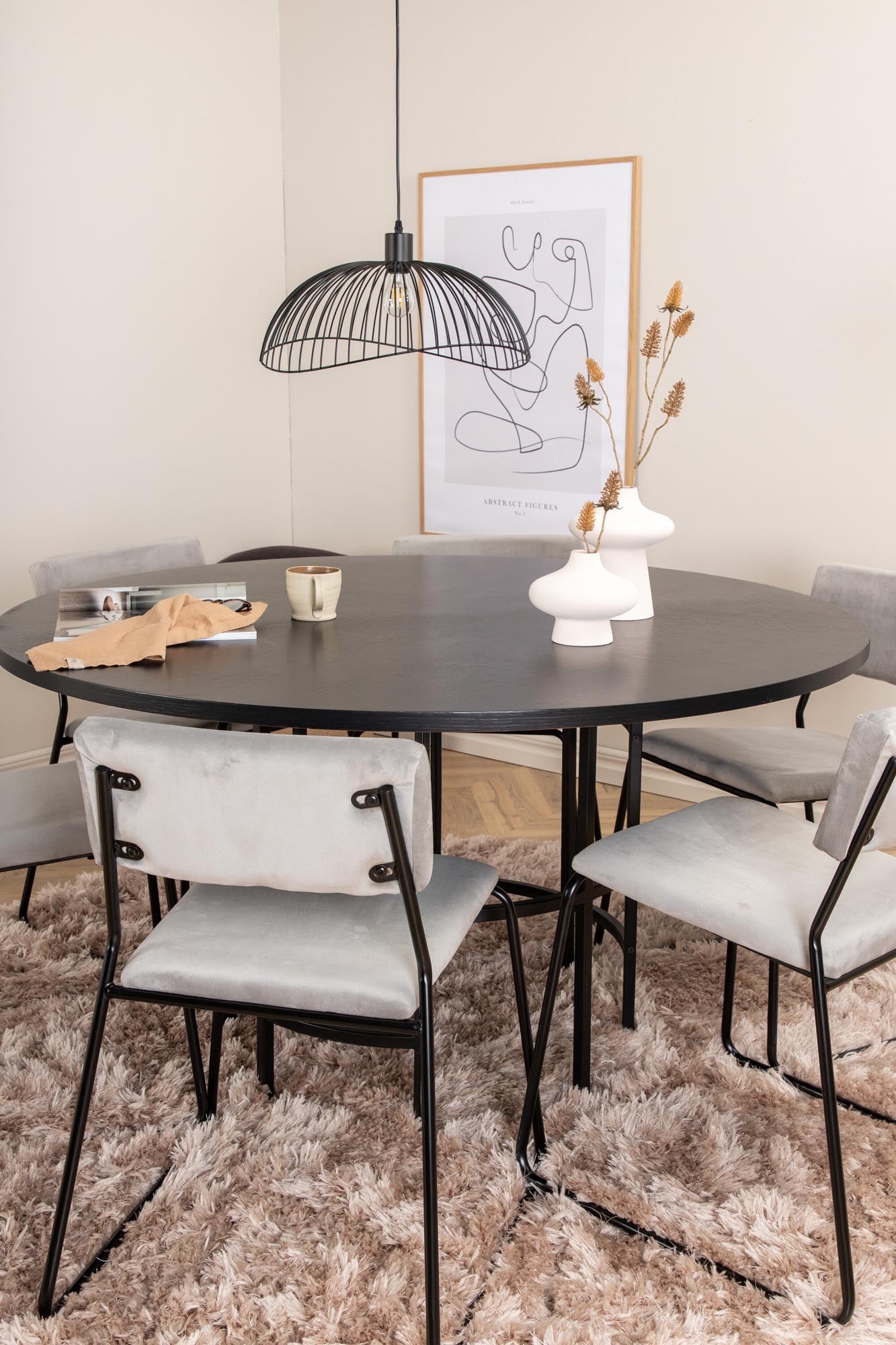 Stilvolles Esszimmerset Copenhagen + Kenth mit 140 cm Durchmesser, ideal für gesellige Runden und modernes Wohndesign.