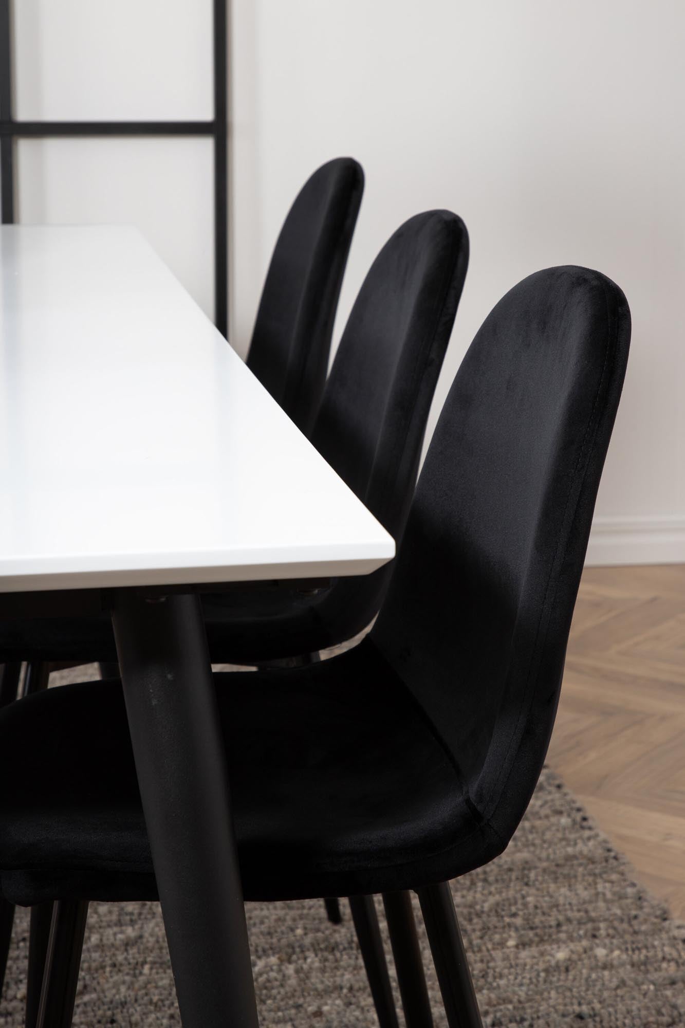 Elegantes Esszimmerset Jimmy mit ausziehbarem Tisch und luxuriösen Polar-Stühlen für unvergessliche Familienmomente.