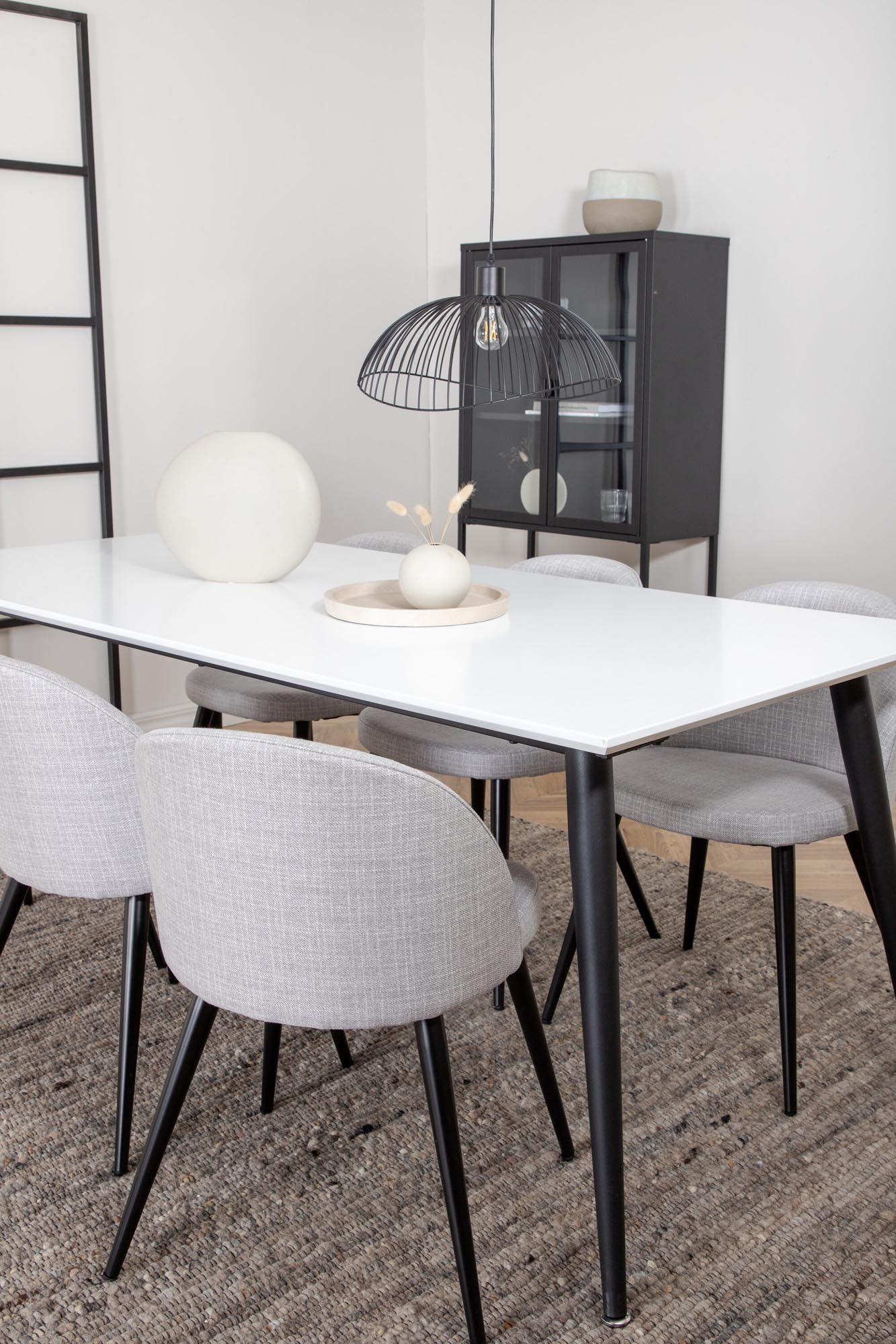 Luxuriöses Jimmy Esszimmerset, 195cm, 6 Samtstühle, Venture Home.