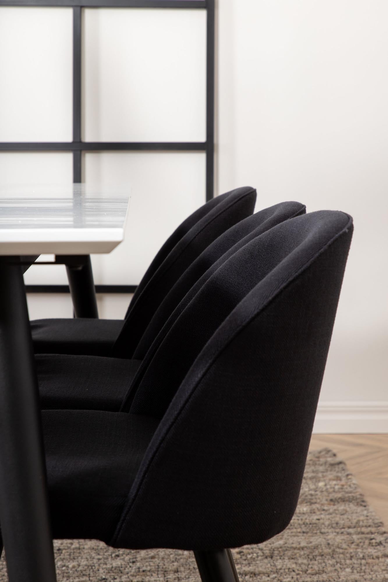 Erleben Sie das Jimmy Esszimmerset von Venture Home: Moderner, ausziehbarer Tisch und 6 komfortable Velvet-Stühle für Ihr stilvolles Zuhause.