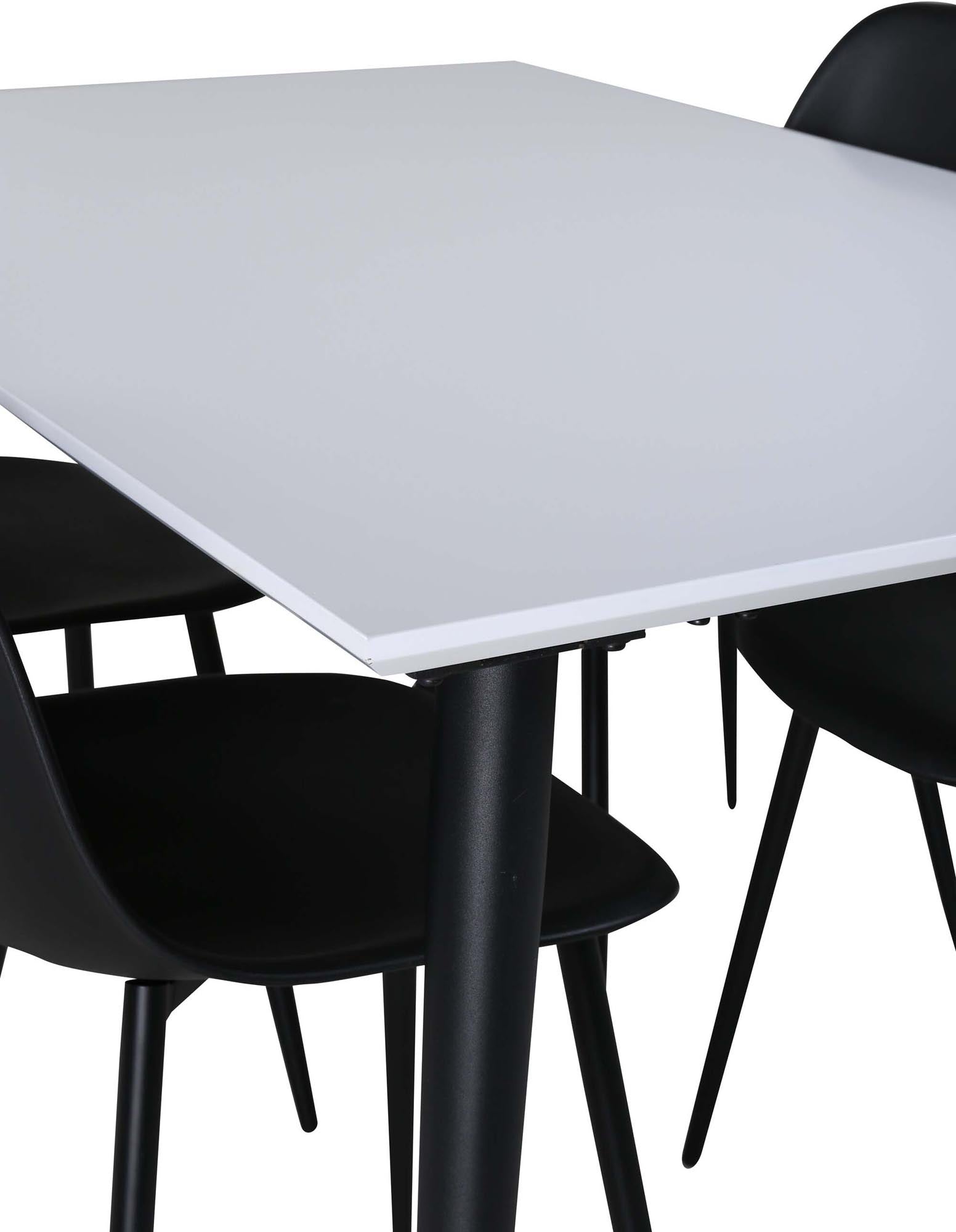 Stilvolles Jimmy Esszimmerset von Venture Home: Ausziehbarer Tisch und bequeme Polar-Stühle für gesellige Abende und modernes Design.