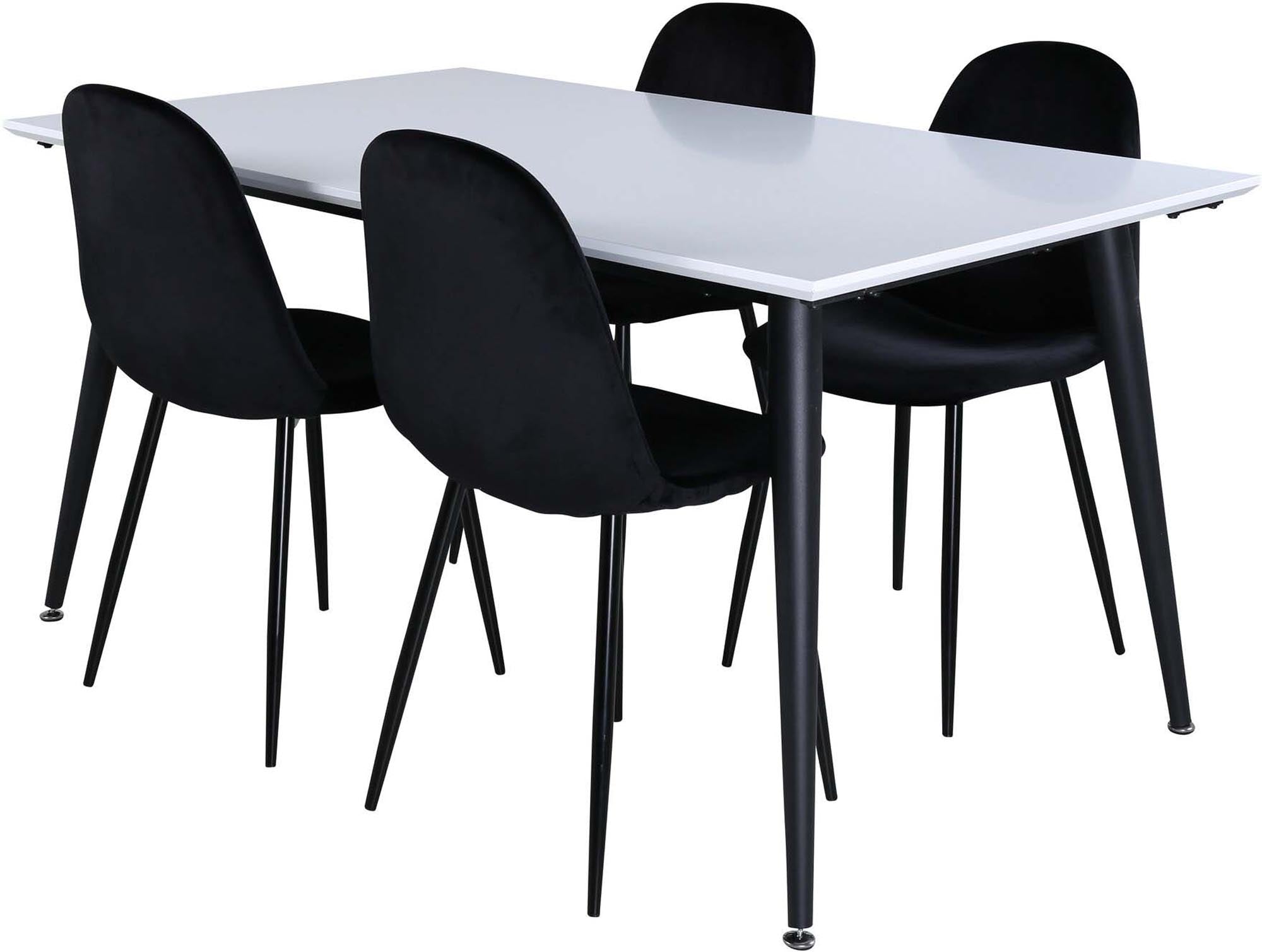 Elegantes Jimmy Esszimmerset mit ausziehbarem Tisch und bequemen Polar-Stühlen für gesellige Abende und modernes Wohnen.