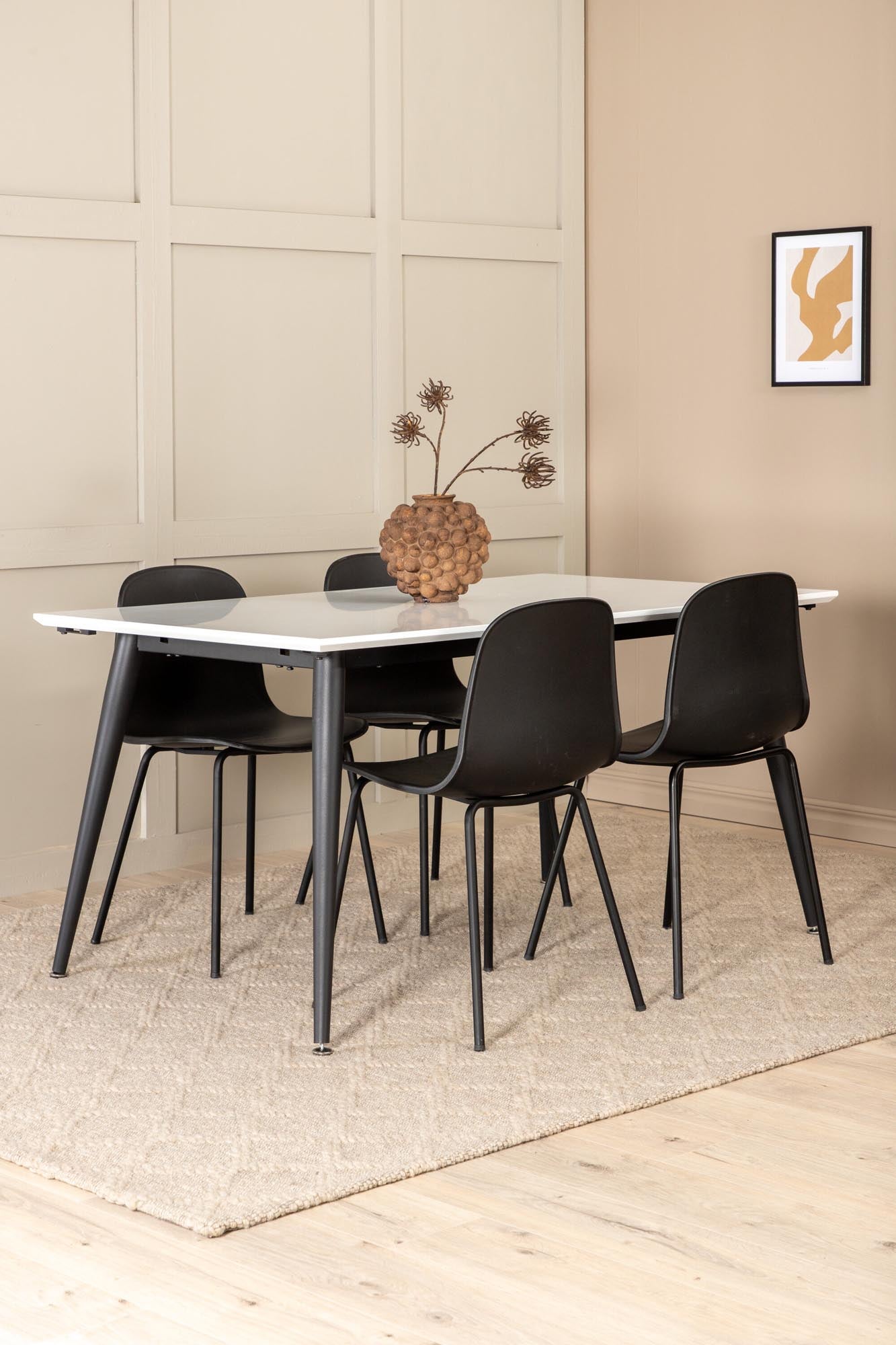 Elegantes Jimmy Esszimmerset mit Arctic Tisch, 150cm, 4 Stühle.