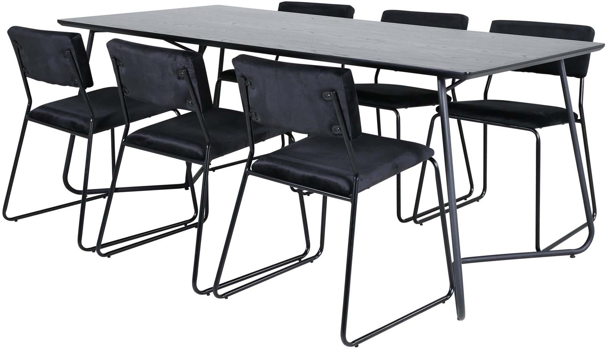 Stilvolles Petra Esszimmerset mit Kenth Tisch, 190cm, 6 Stühle.