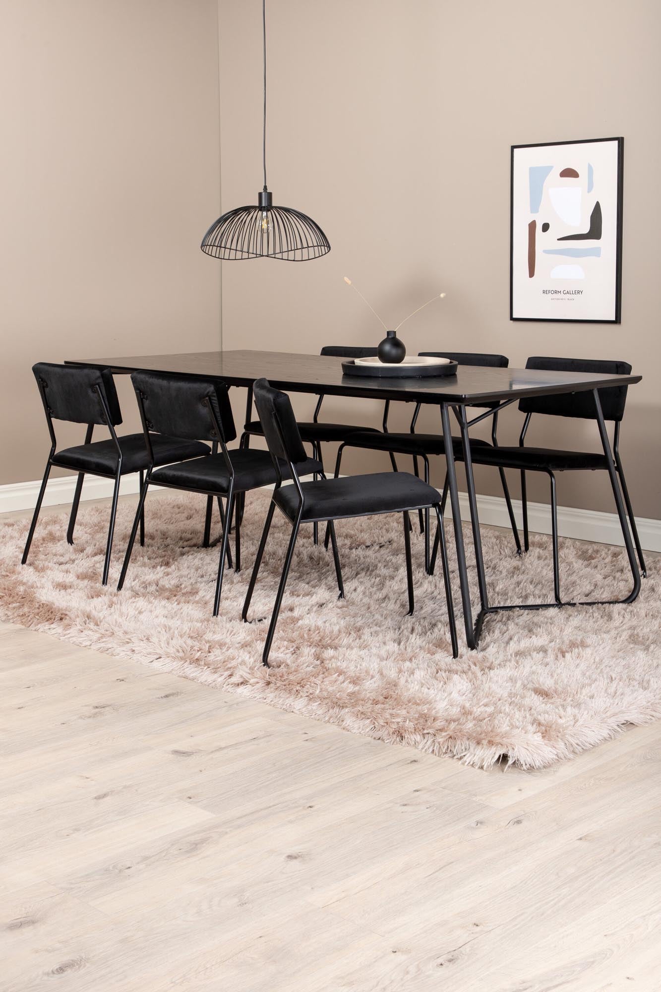 Elegantes Petra Esszimmerset mit Kenth Tisch, 190cm, 6 Stühle.