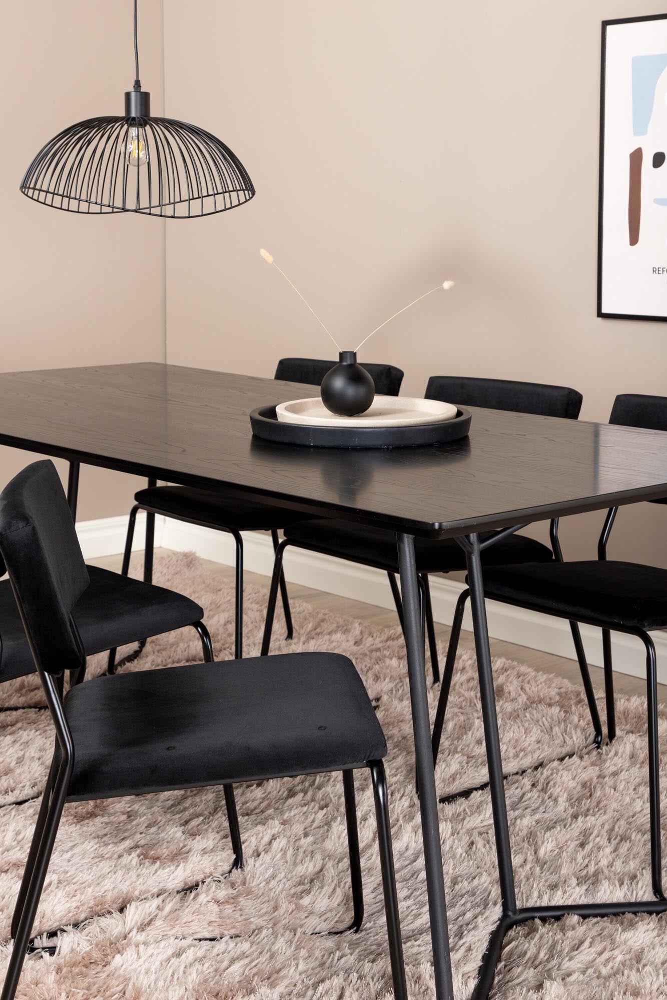 Modernes Petra Esszimmerset mit Kenth Tisch, 190cm, 6 Stühle.