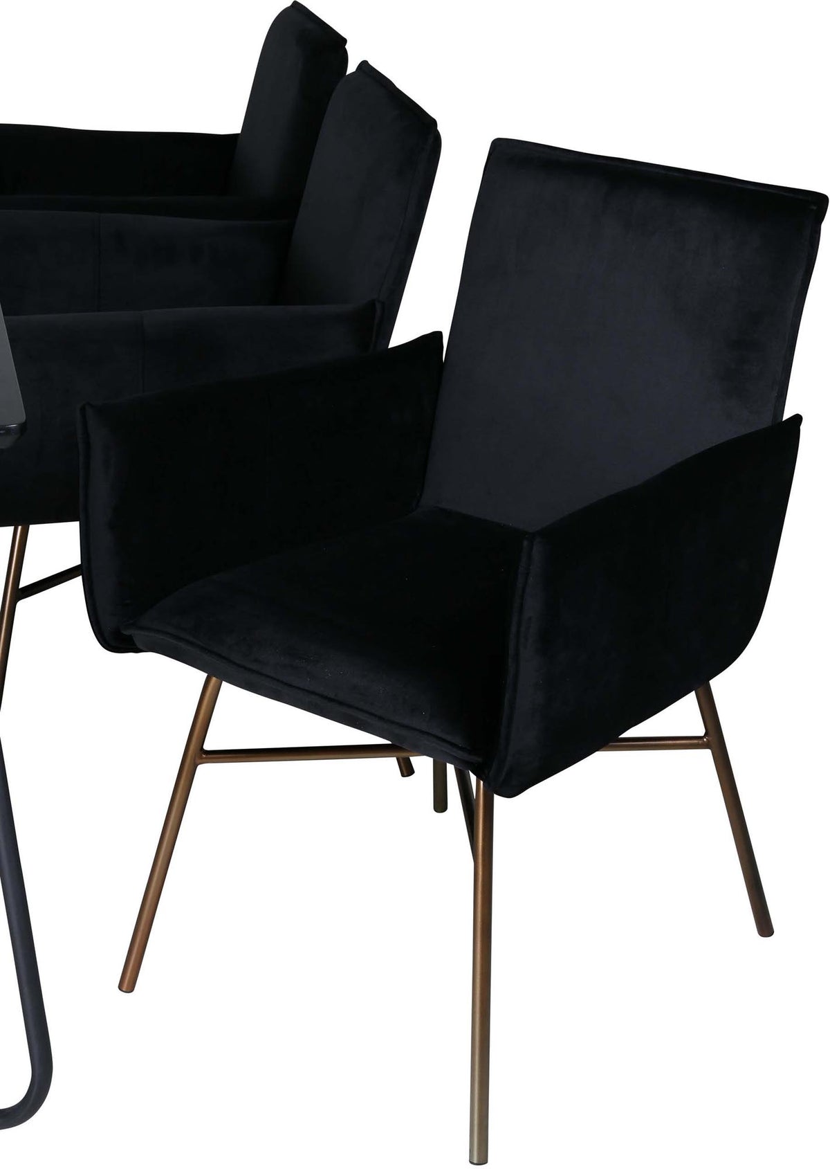 Petra Esszimmerset 190cm/6St. in Schwarz / Kupfer präsentiert im Onlineshop von KAQTU Design AG. Esszimmerset ist von Venture Home