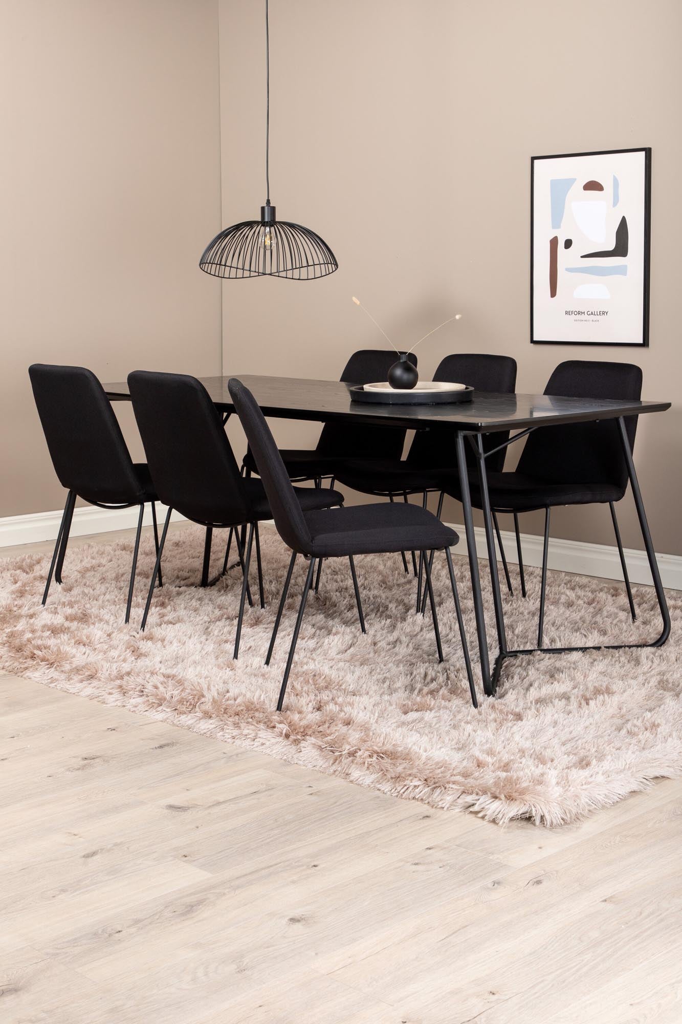 Petra Esszimmerset: 190 cm Tisch & 6 Muce Stühle. Stilvolles Design, langlebige Materialien, perfekt für gesellige Anlässe und Familienessen.