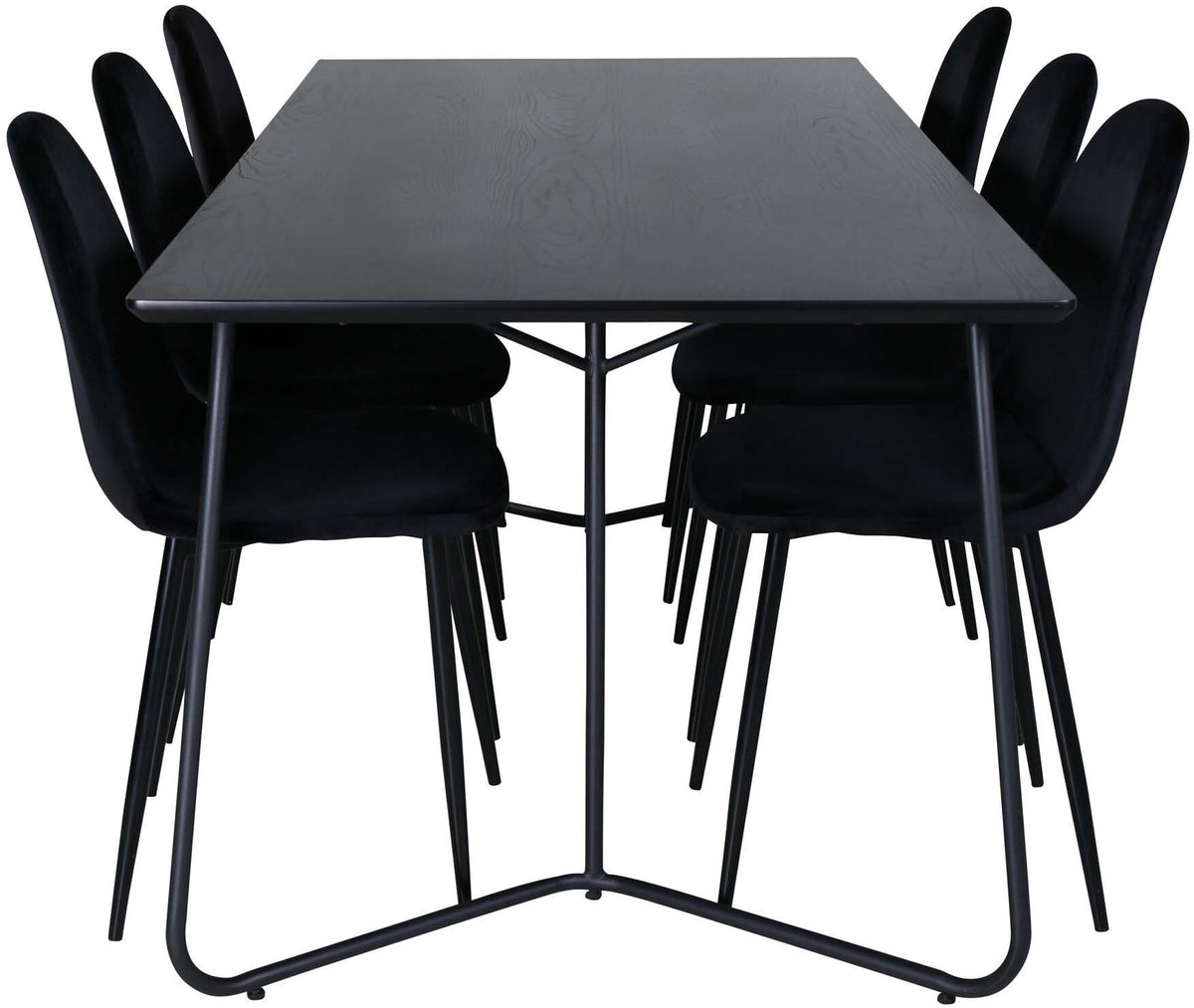 Petra Esszimmerset + Polar 190cm/6St. in Schwarz präsentiert im Onlineshop von KAQTU Design AG. Esszimmerset ist von Venture Home