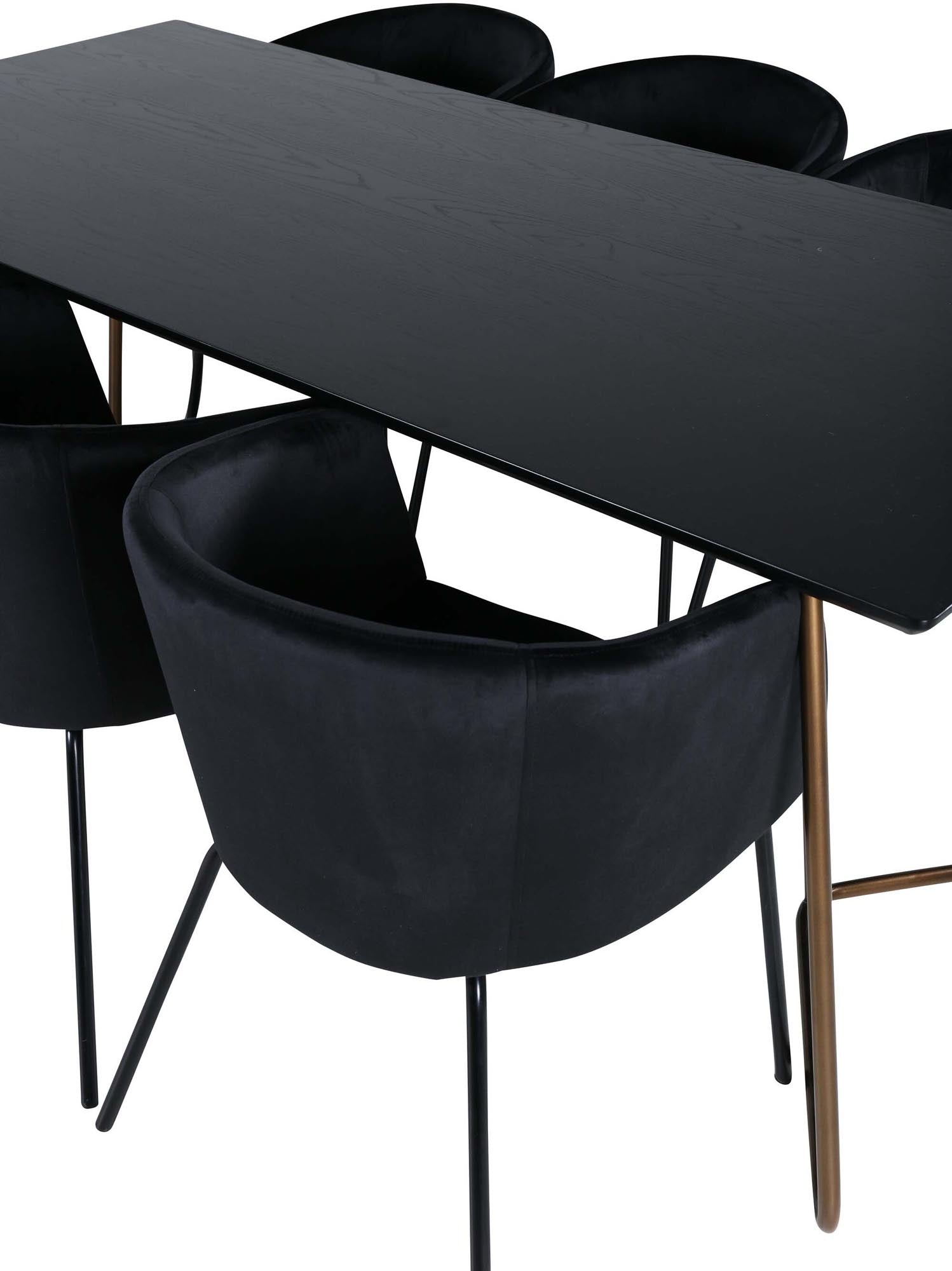 Elegantes Esszimmerset Petra 190cm mit 6 komfortablen Berit-Stühlen von Venture Home – perfekte Kombination aus skandinavischem Stil und Funktionalität.