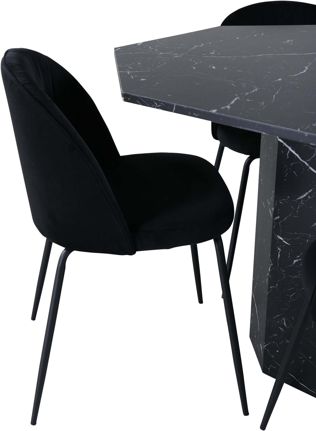 Marbs Esszimmerset + Wrinkles ⌀110cm/4St. in Schwarz präsentiert im Onlineshop von KAQTU Design AG. Esszimmerset ist von Venture Home
