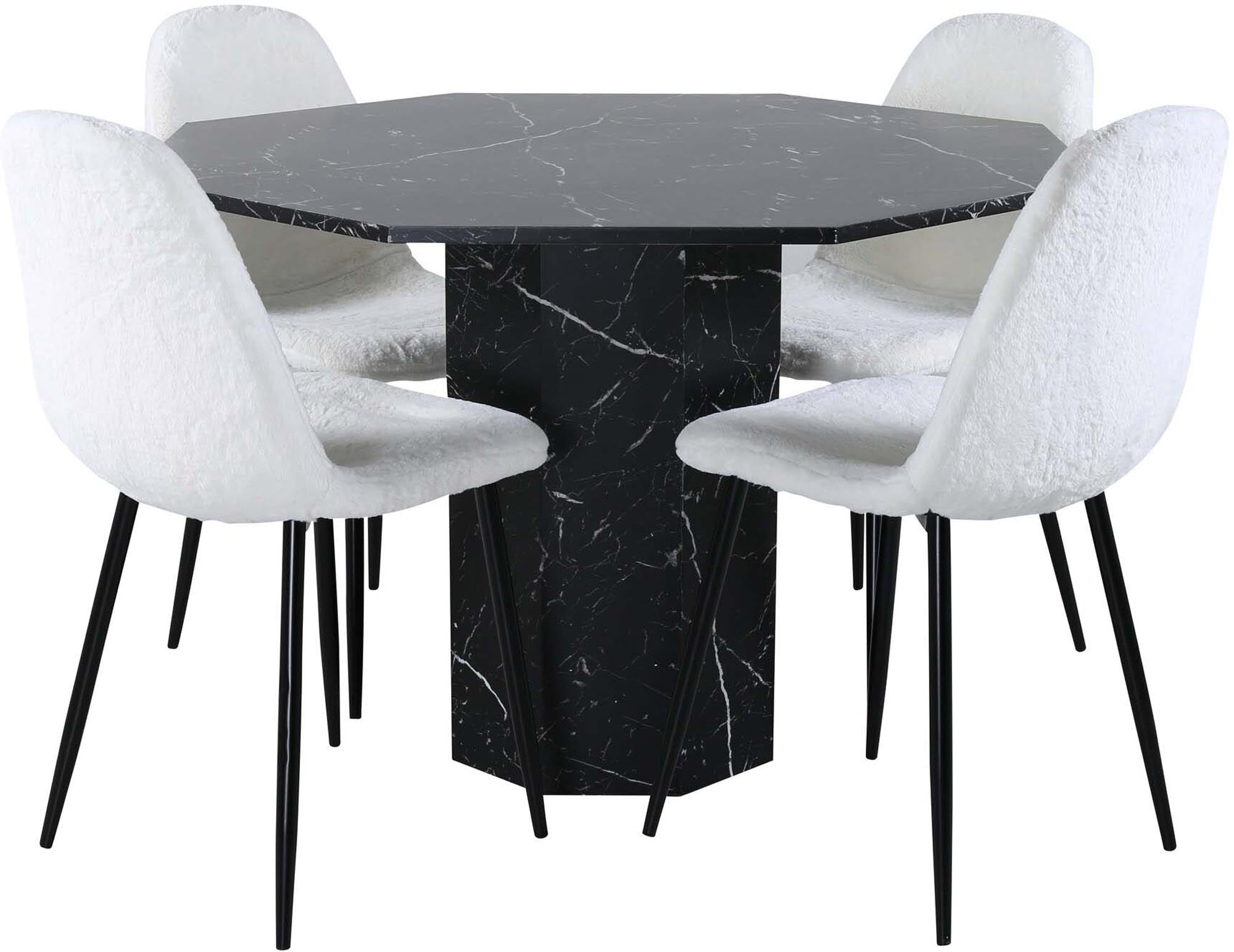 Entdecke das stilvolle Marbs Esszimmerset + Polar von Venture Home. Eleganter Achtecktisch und bequeme Esszimmerstühle für dein modernes Esszimmer.