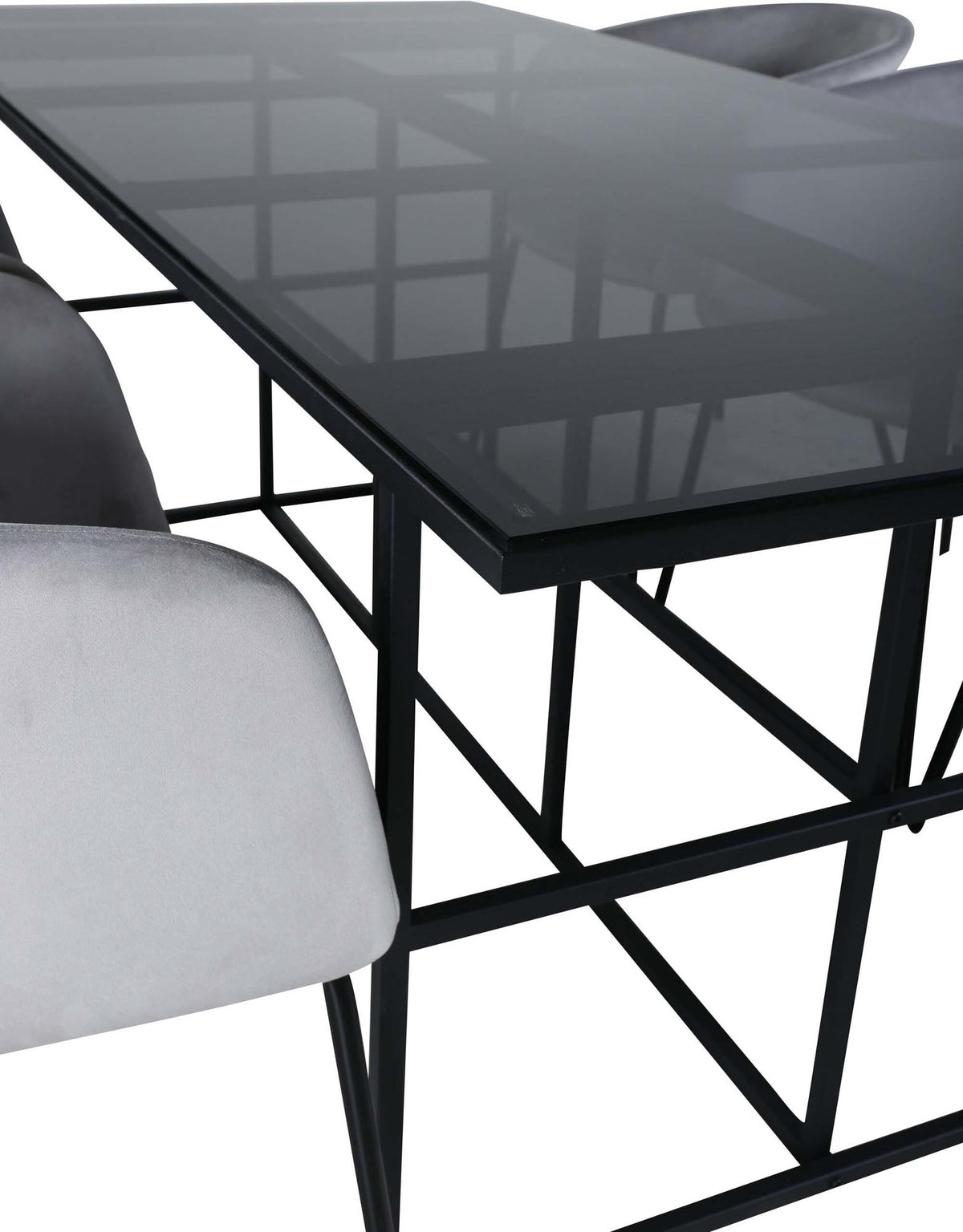 Leif Esszimmerset + Berit 200cm/6St. in Schwarz / Hellgrau präsentiert im Onlineshop von KAQTU Design AG. Esszimmerset ist von Venture Home