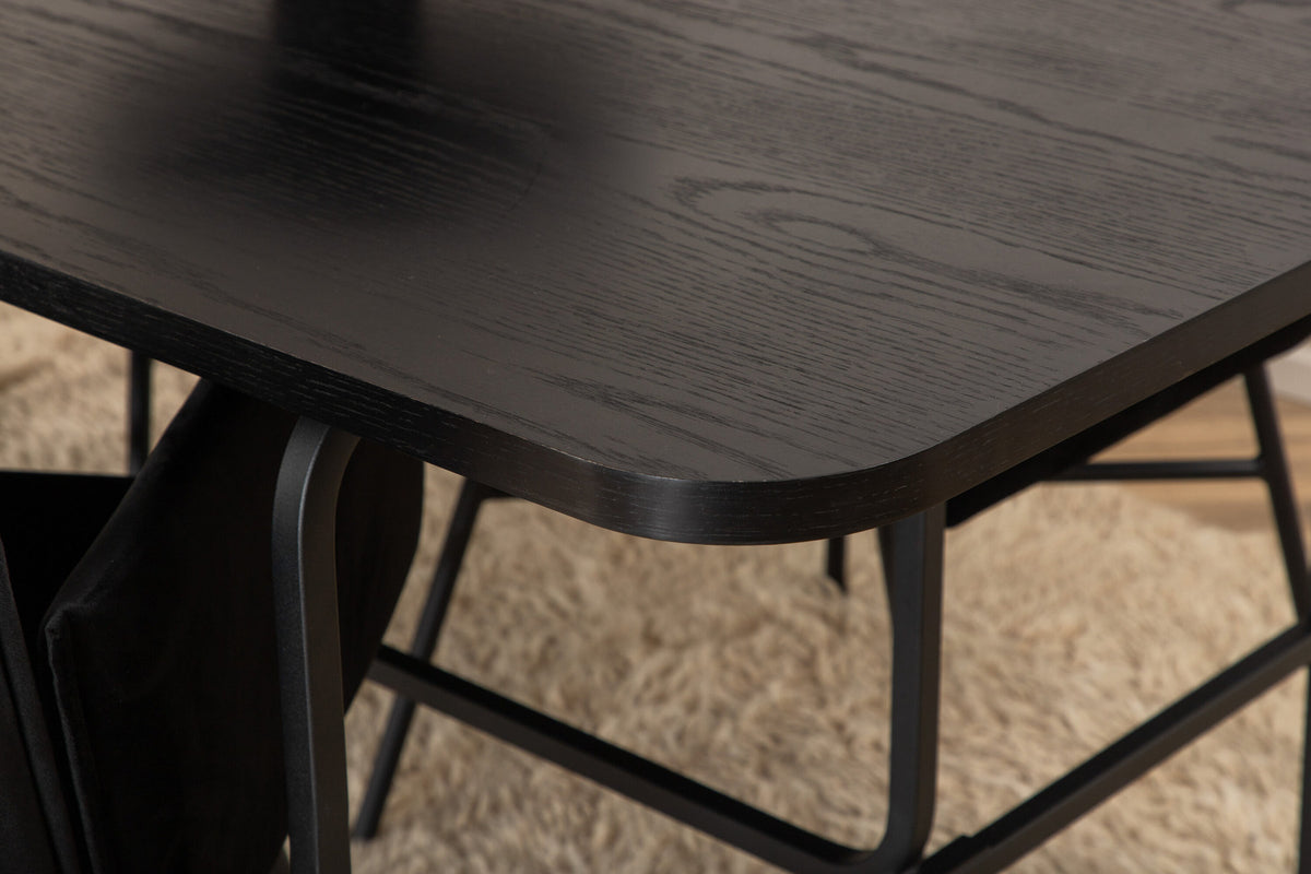 Uno Esszimmerset + Petra 200cm/4St. in Schwarz präsentiert im Onlineshop von KAQTU Design AG. Esszimmerset ist von Venture Home