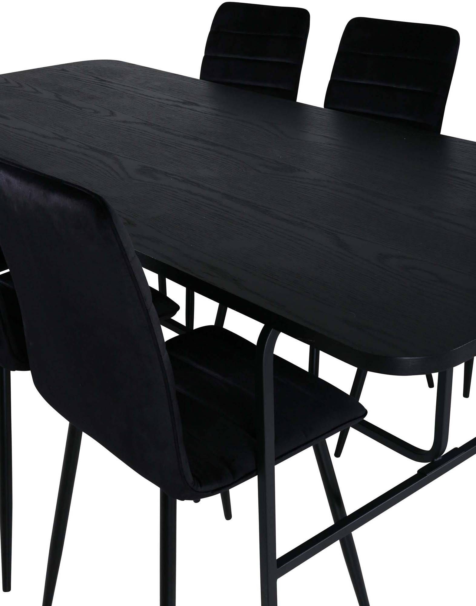 Uno Esszimmerset + Windu 200cm/6St. in Schwarz präsentiert im Onlineshop von KAQTU Design AG. Esszimmerset ist von Venture Home