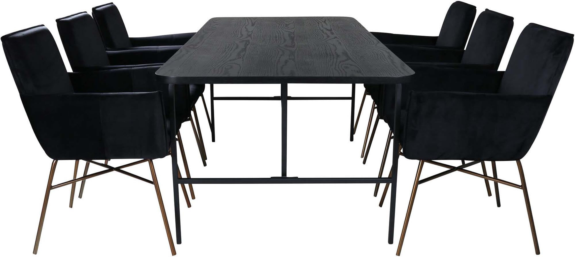 Stilvolles Uno Esszimmerset mit 6 Petra Stühlen, 200cm, von Venture Home.