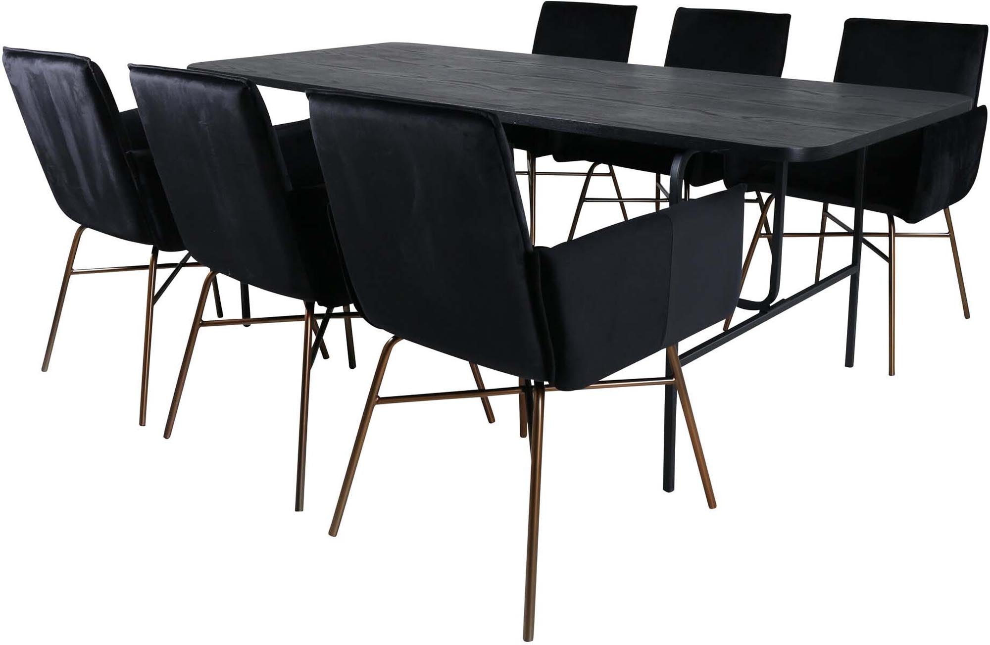 Elegantes Uno Esszimmerset mit 6 Petra Stühlen, 200cm, von Venture Home.