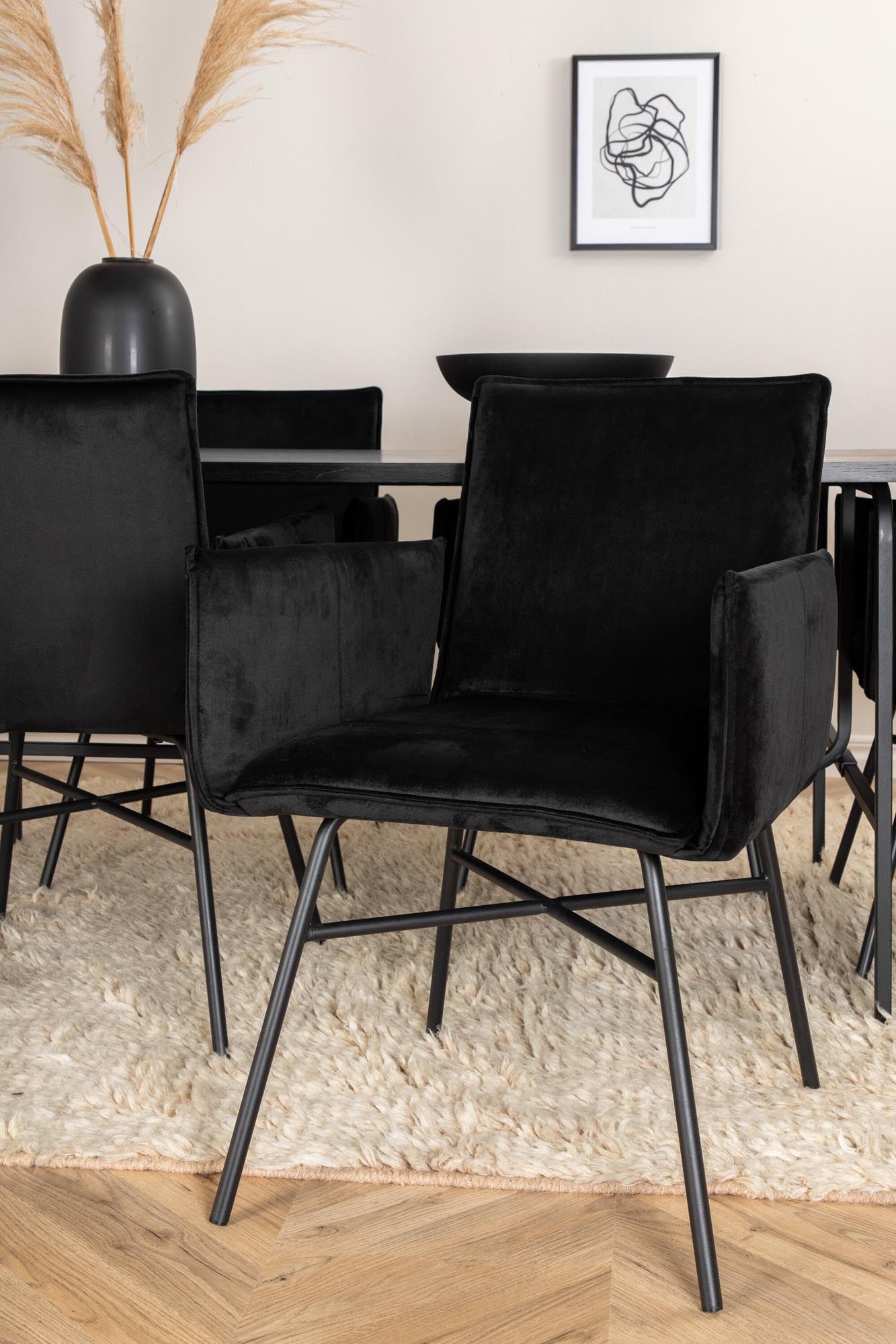 Modernes Uno Esszimmerset mit 6 Petra Stühlen, 200cm, von Venture Home.