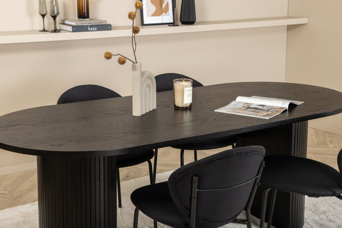 Bianca Esszimmerset + Vault 200cm/4St. in Schwarz präsentiert im Onlineshop von KAQTU Design AG. Esszimmerset ist von Venture Home