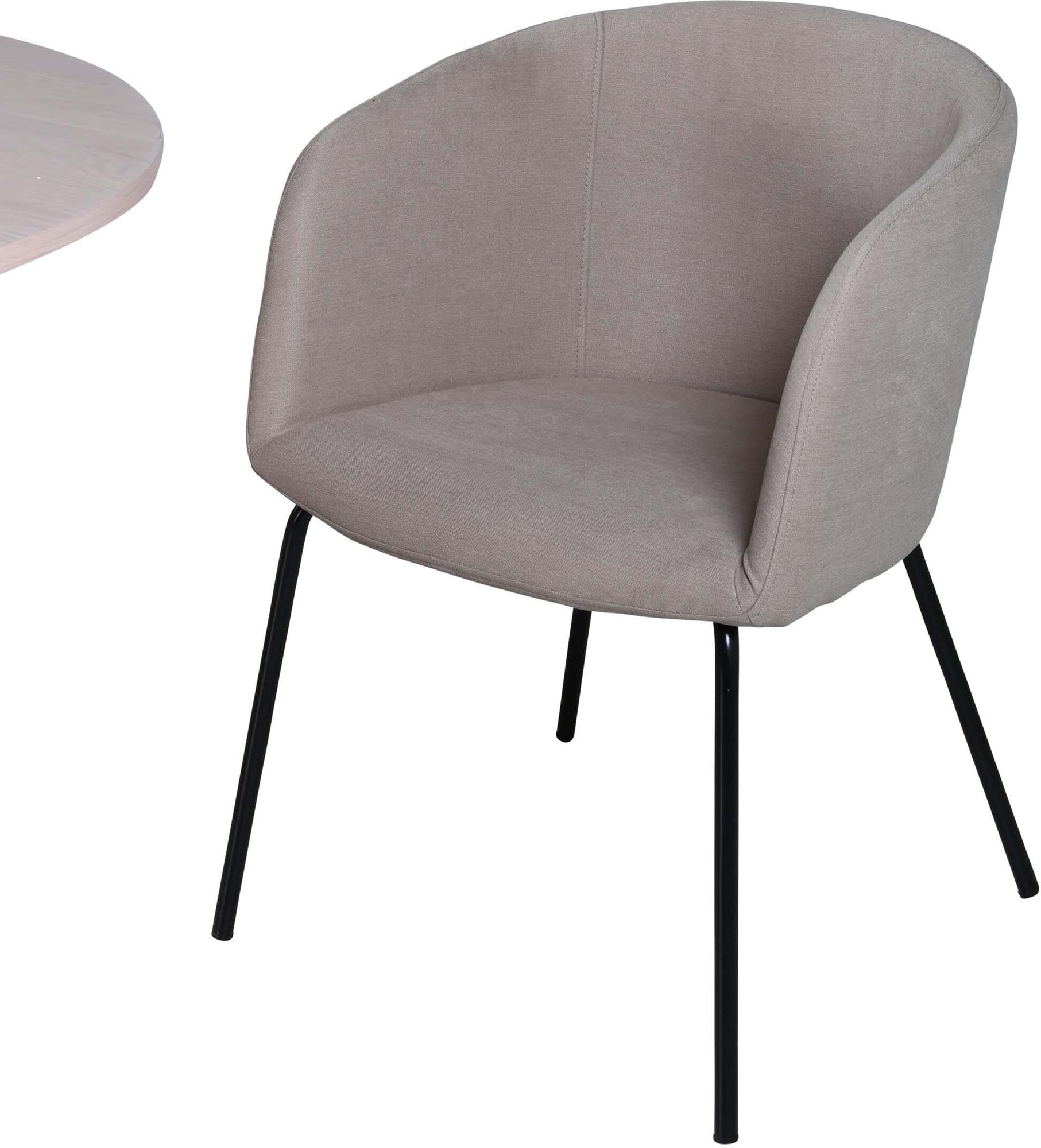 Stilvolles Bianca Esszimmerset: Runder Tisch mit 4 Stühlen, Ø110cm.