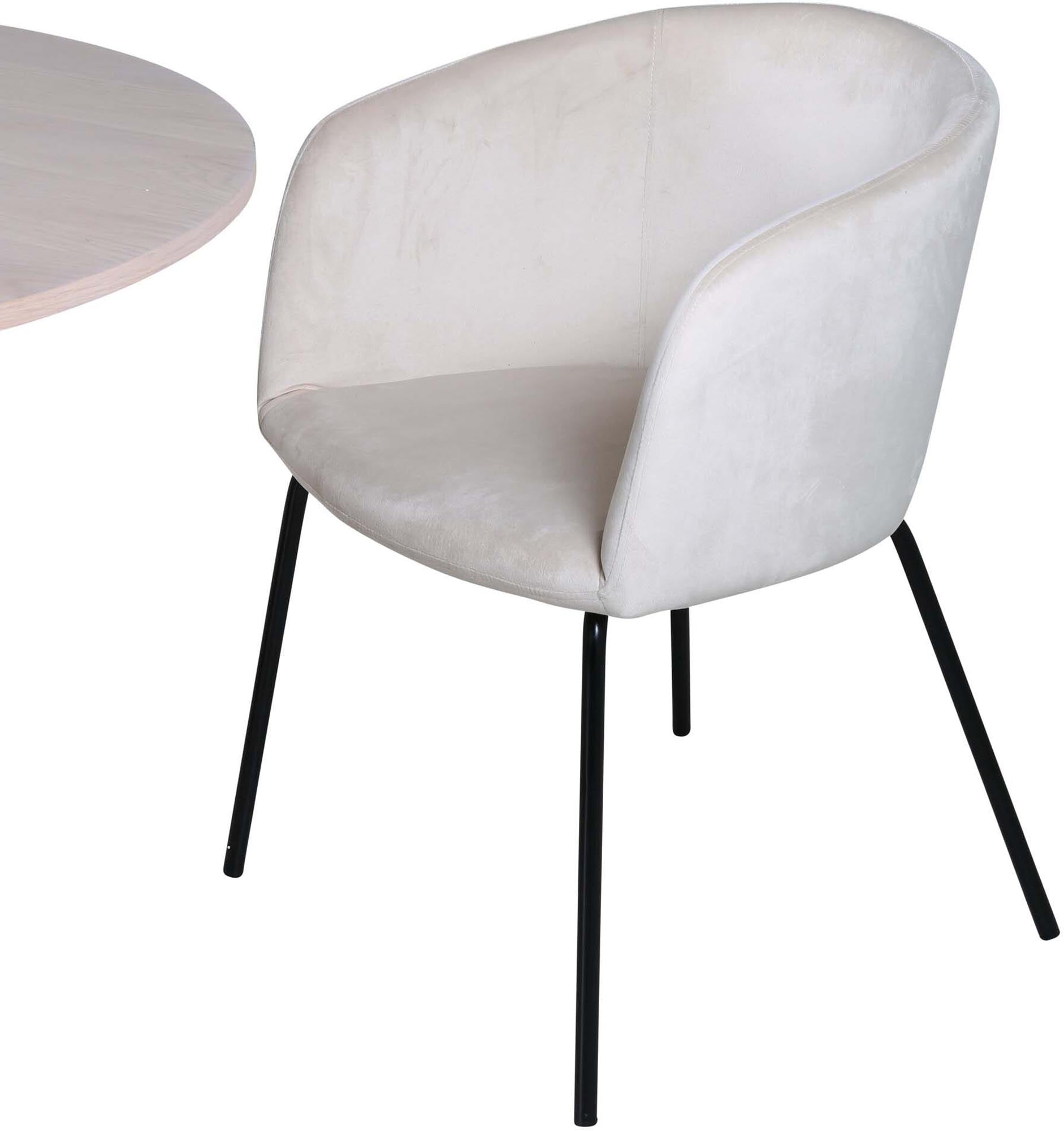 Bianca Esszimmerset: Moderner Tisch & 4 Stühle, Ø110cm, von Venture Home.