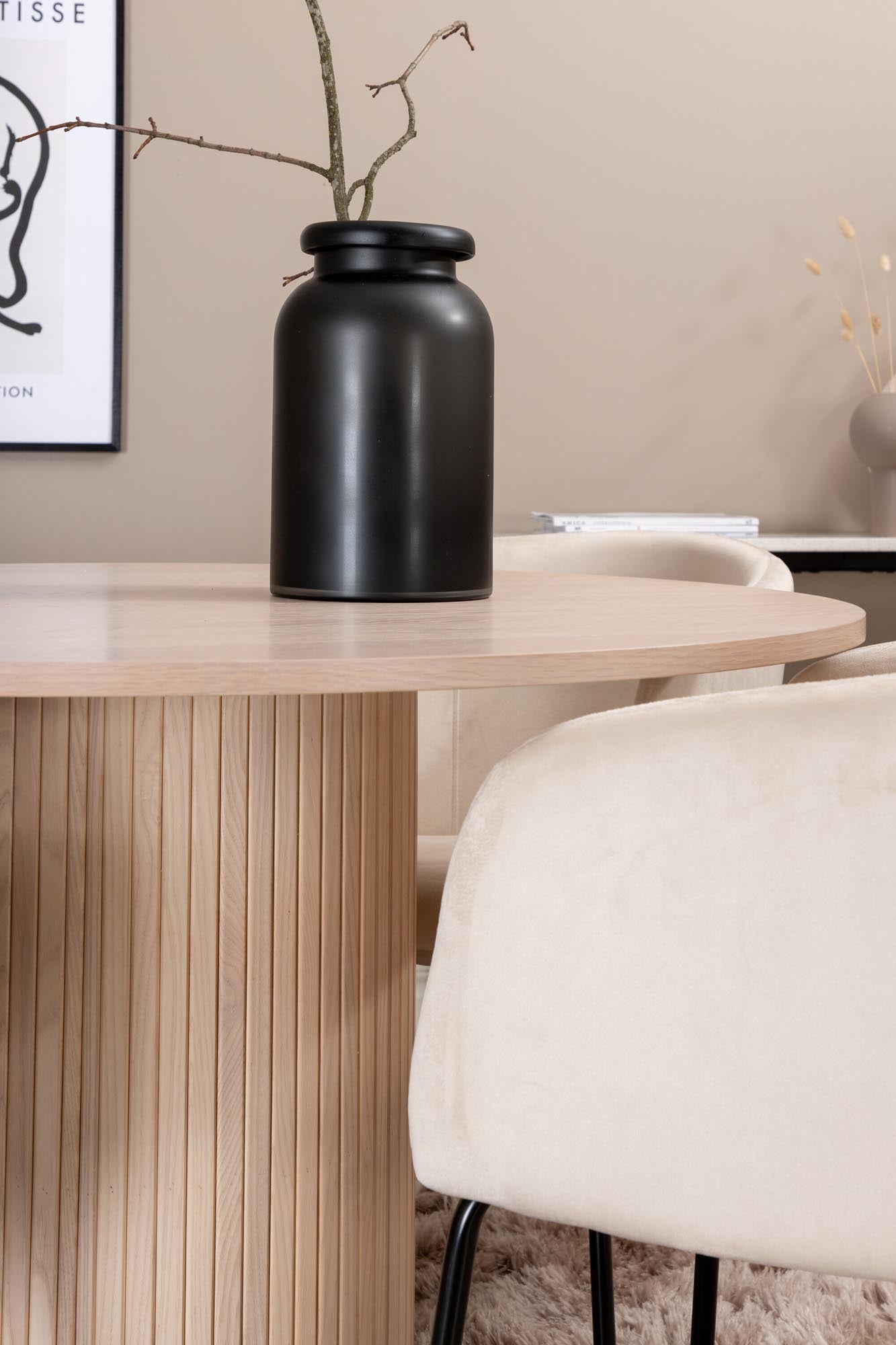 Bianca Esszimmerset: Moderner Tisch & 4 Stühle, Ø110cm, von Venture Home.