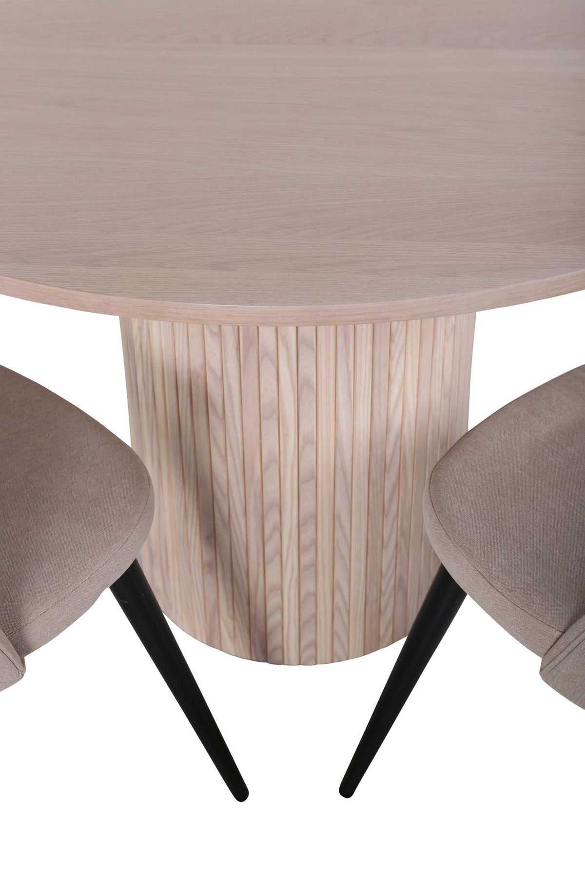Bianca Esszimmerset + Velvet ⌀110cm/4St. in Weiss / Beige präsentiert im Onlineshop von KAQTU Design AG. Esszimmerset ist von Venture Home