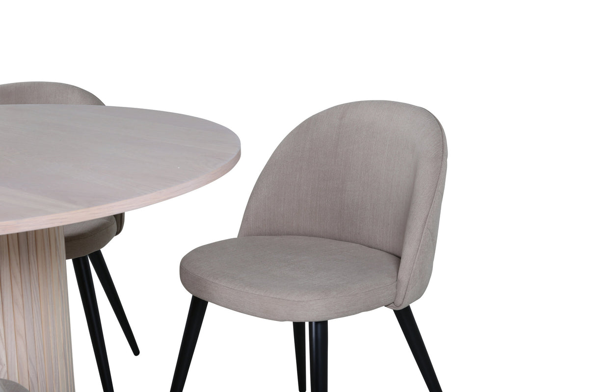 Bianca Esszimmerset + Velvet ⌀110cm/4St. in Weiss / Beige präsentiert im Onlineshop von KAQTU Design AG. Esszimmerset ist von Venture Home