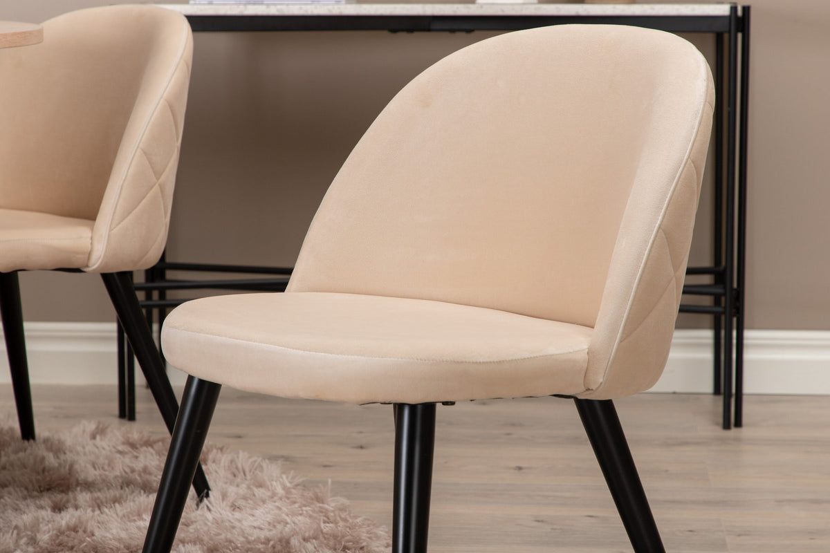 Bianca Esszimmerset + Velvet ⌀110cm/4St. in Weiss / Schwarz präsentiert im Onlineshop von KAQTU Design AG. Esszimmerset ist von Venture Home