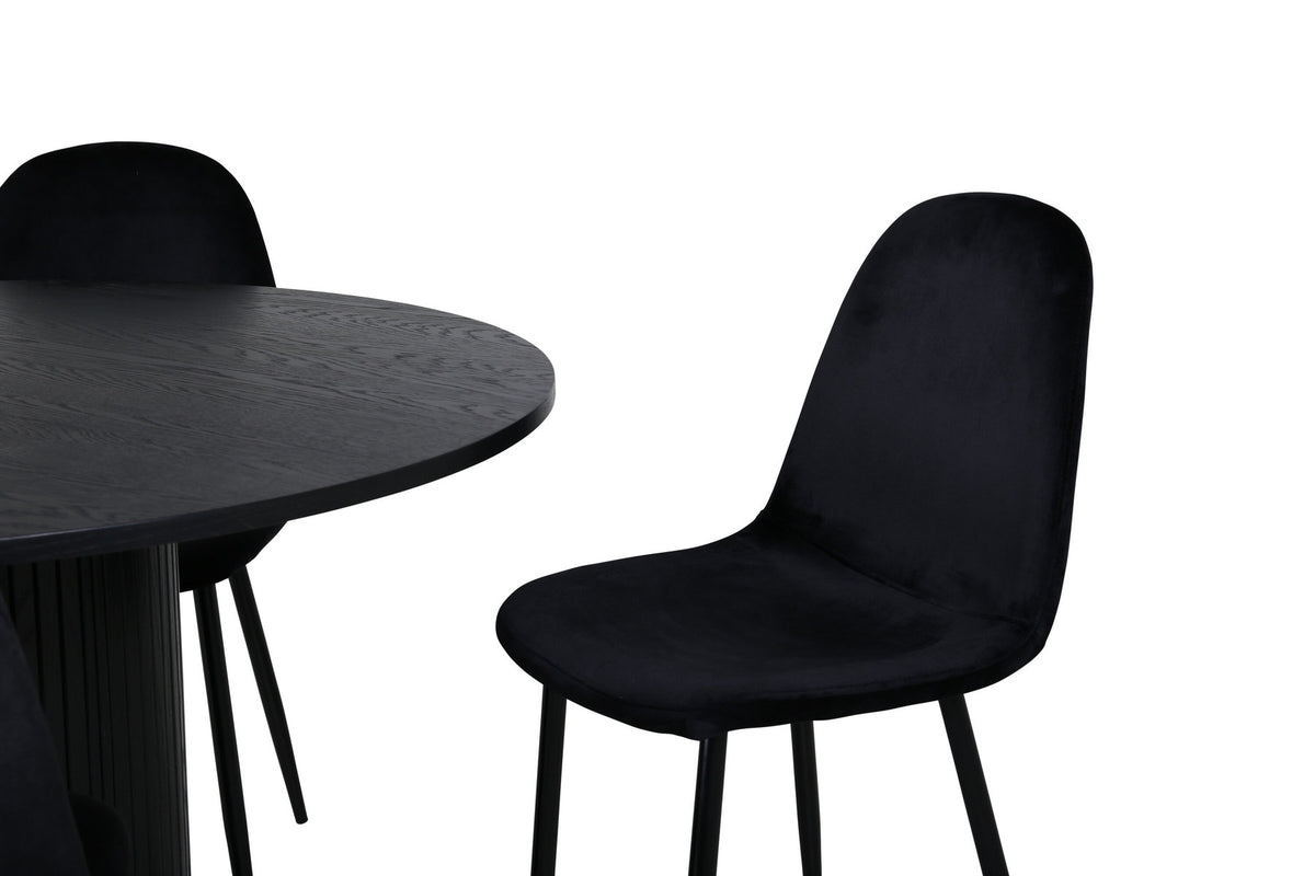 Bianca Esszimmerset + Polar ⌀110cm/4St. in Schwarz präsentiert im Onlineshop von KAQTU Design AG. Esszimmerset ist von Venture Home