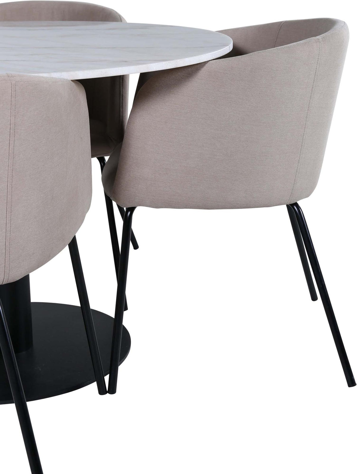 Estelle Esszimmerset + Berit ⌀106cm/4St. in Beige, Schwarz präsentiert im Onlineshop von KAQTU Design AG. Esszimmerset ist von Venture Home
