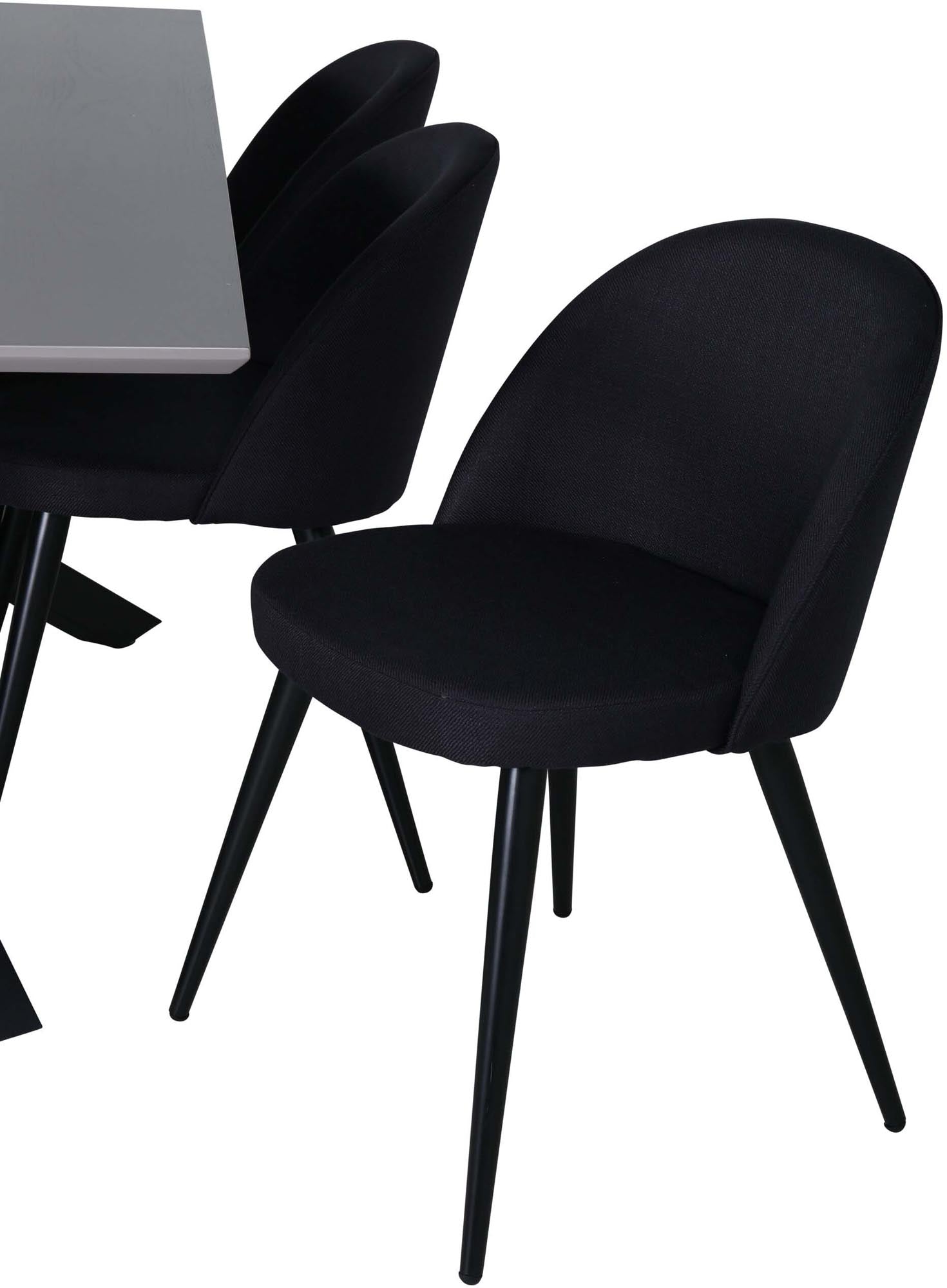 Stilvolles Piazza Esszimmerset von Venture Home: 180 cm Esstisch und elegante Velvet-Stühle für einladende Esszimmeratmosphäre.