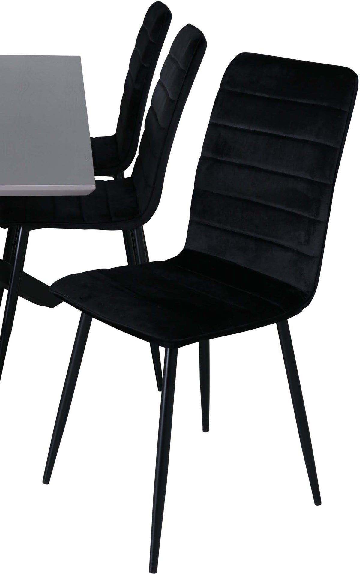Piazza Esszimmerset + Windu 180cm/6St. in Grau / Schwarz präsentiert im Onlineshop von KAQTU Design AG. Esszimmerset ist von Venture Home