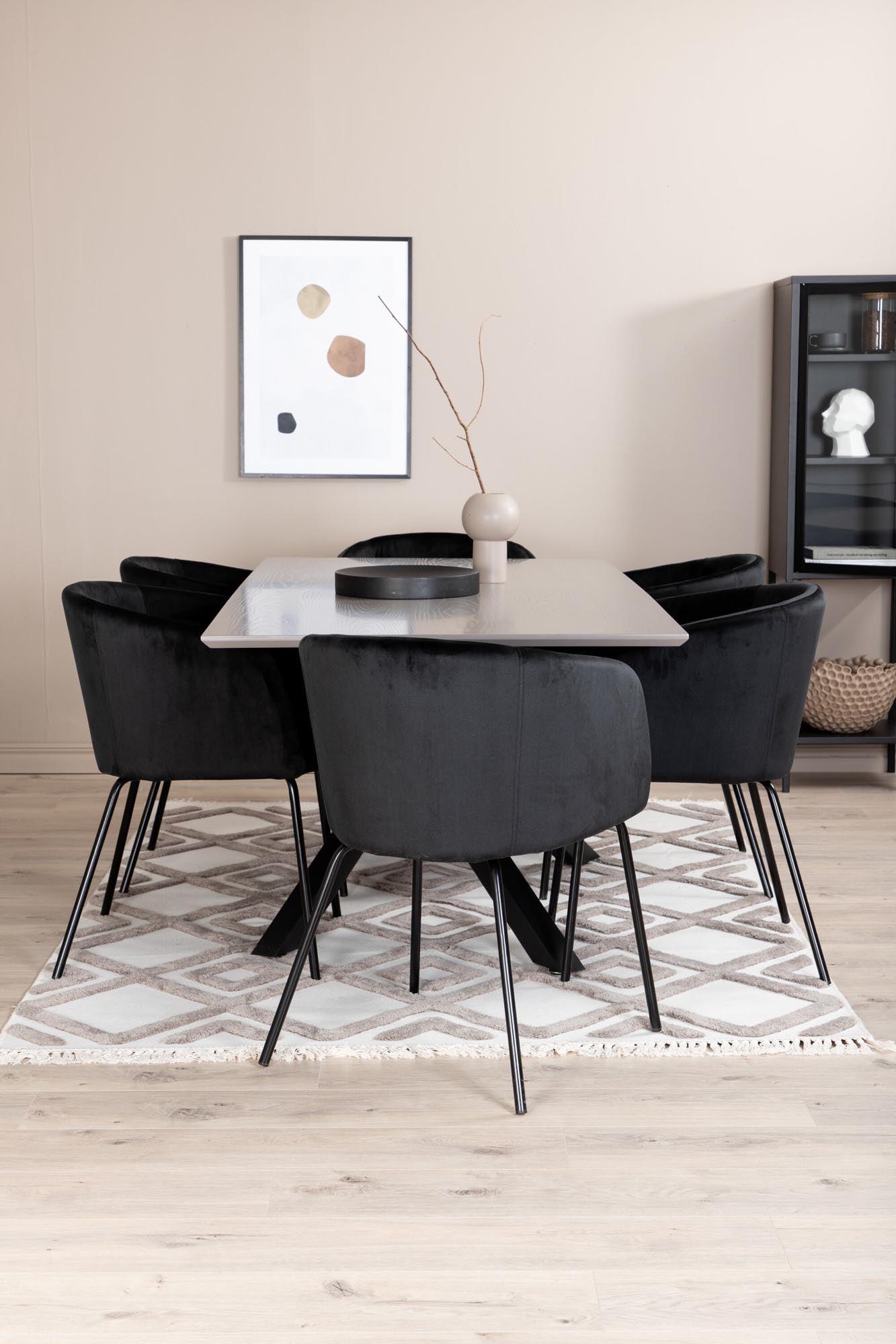 Entdecken Sie das Piazza Esszimmerset von Venture Home: 180 cm Esstisch mit 6 stilvollen Stühlen. Eleganz trifft Funktionalität für Ihr Zuhause.