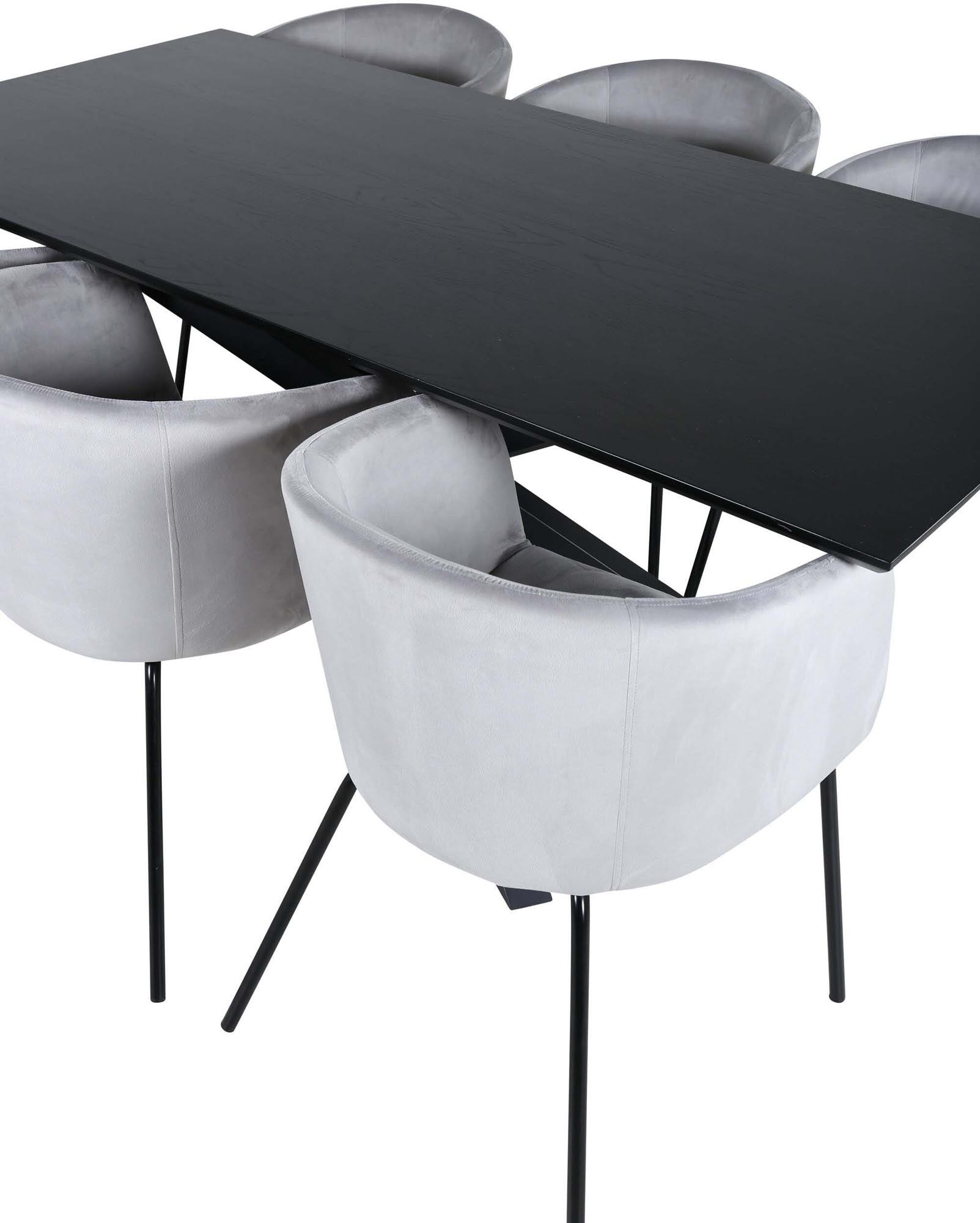 Elegantes Esszimmerset von Venture Home: Piazza 180cm mit 6 stilvollen Berit-Stühlen. Hochwertige Verarbeitung und modernes Design für einladende Dinner.