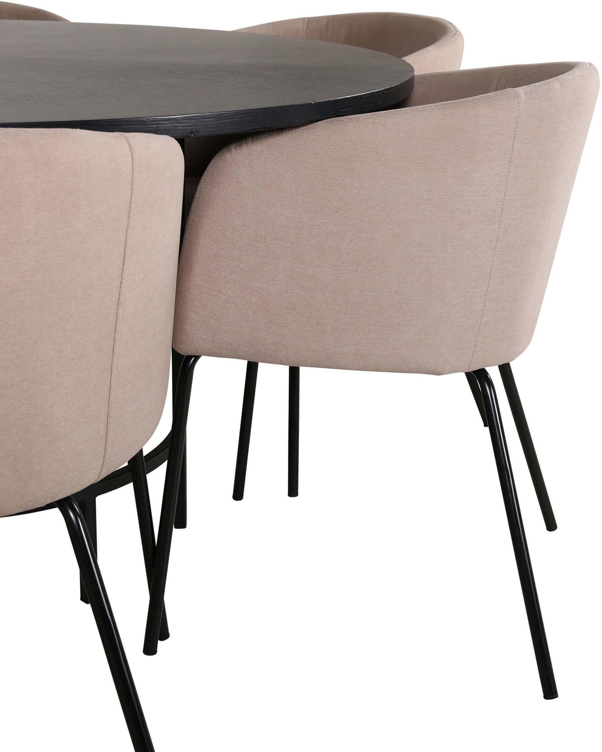 Esszimmerset Copenhagen + Berit ⌀140cm/6St. in Beige, Schwarz präsentiert im Onlineshop von KAQTU Design AG. Esszimmerset ist von Venture Home