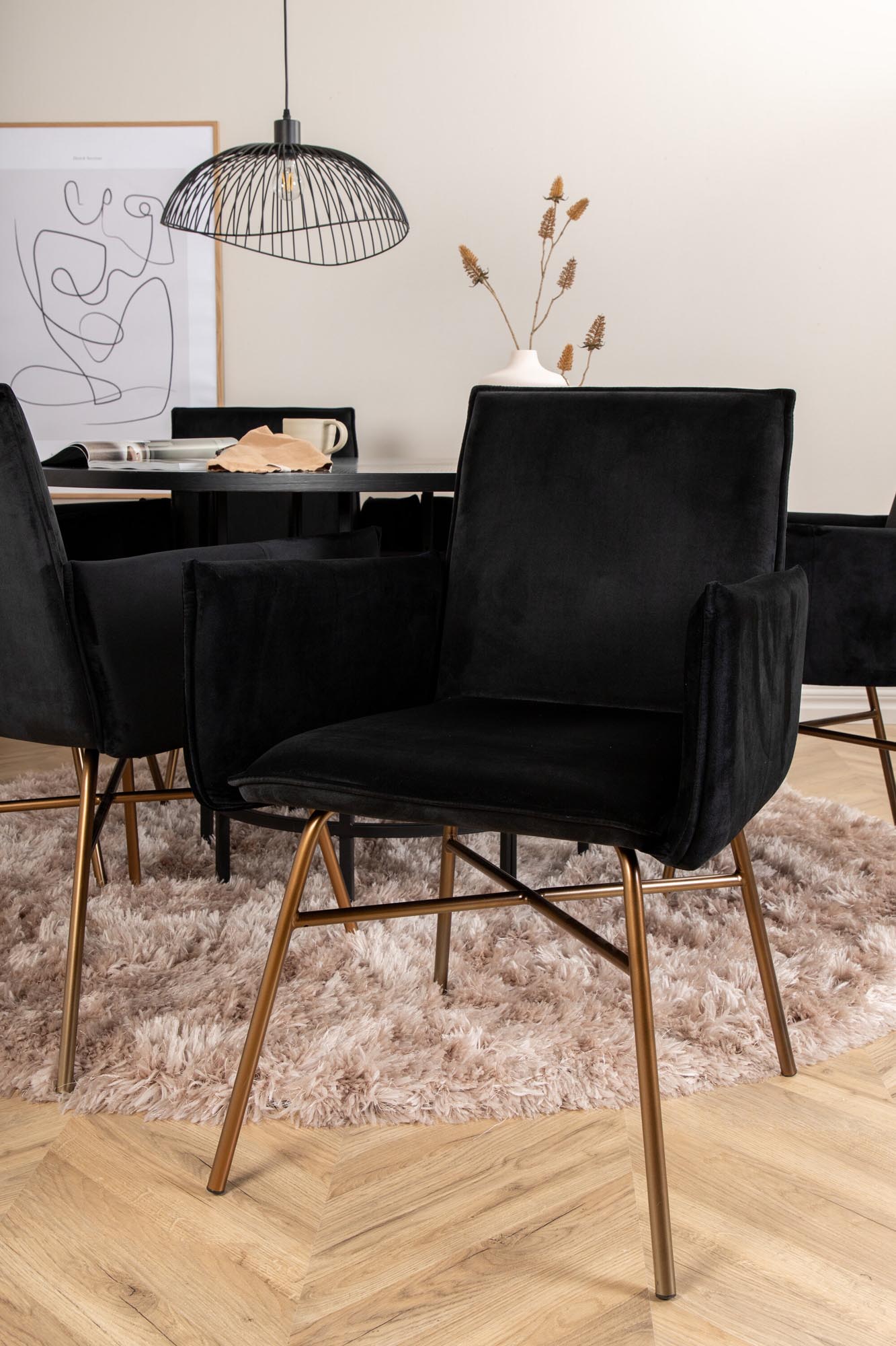 Elegantes Esszimmerset für 6, rund, 140cm, skandinavisches Design.