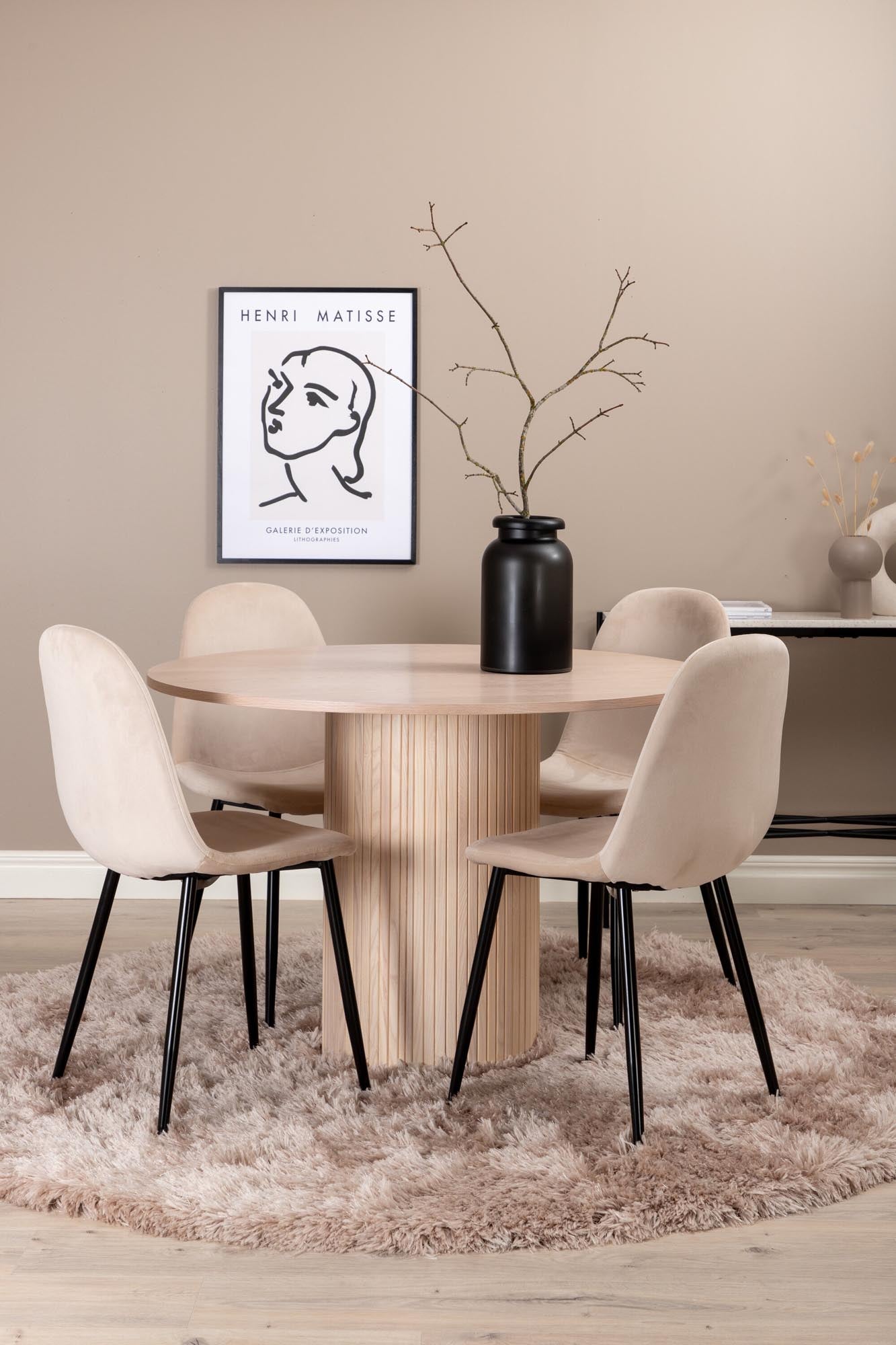 Elegantes Bianca Esszimmerset: Runde 110cm Tischgruppe von Venture Home.