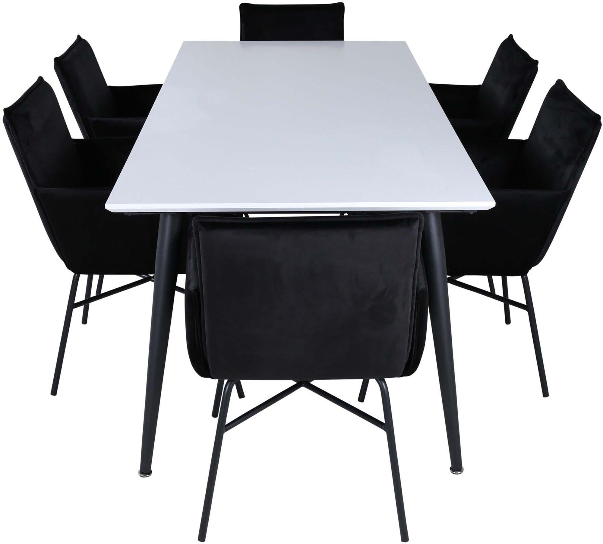 Erleben Sie das stilvolle Jimmy Esszimmerset mit den eleganten Petra-Stühlen. Perfekte Kombination aus Komfort und Funktionalität für Ihr Zuhause.