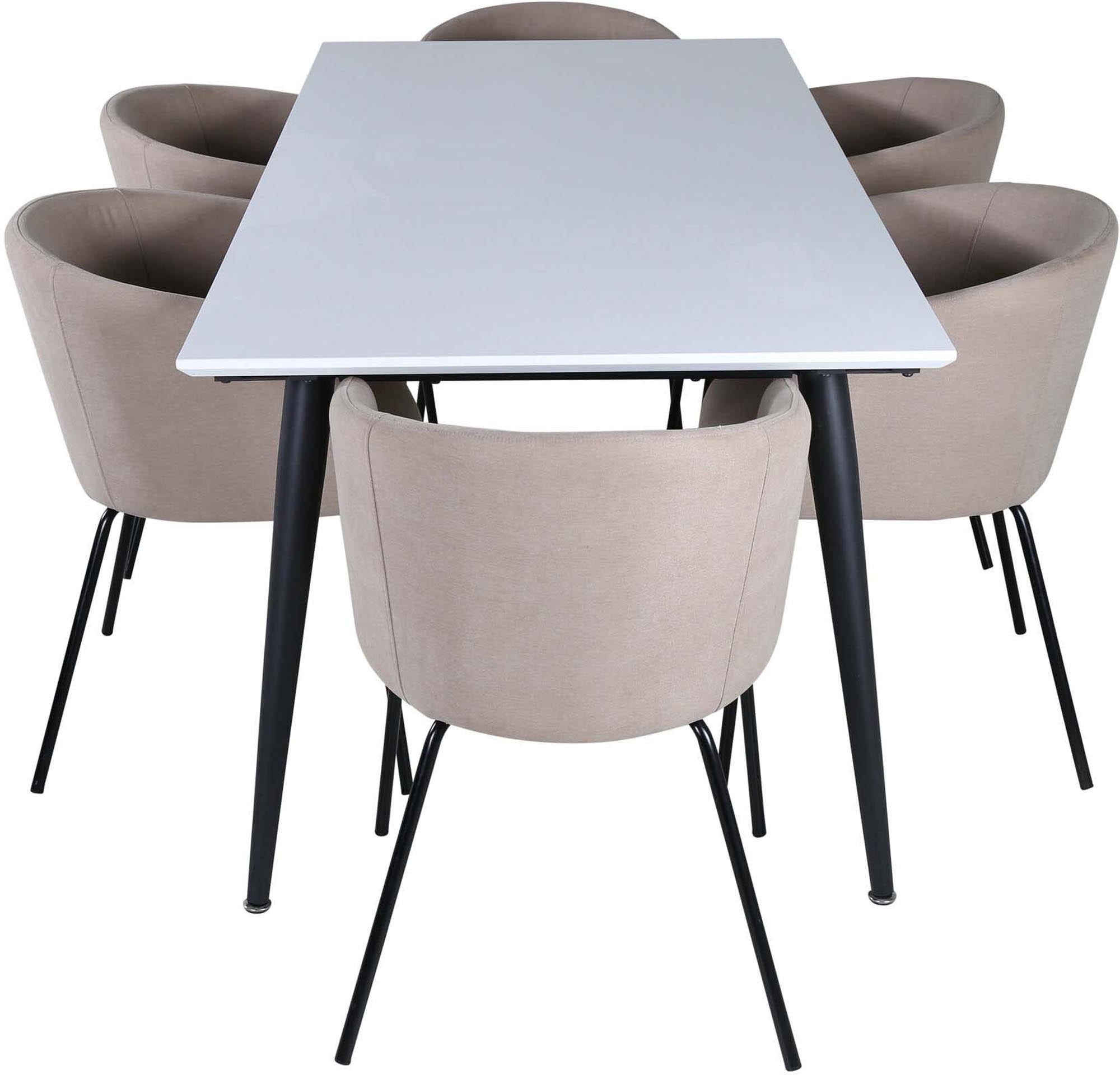 Stilvolles Jimmy Esszimmerset 195cm mit 6 Stühlen von Venture Home.