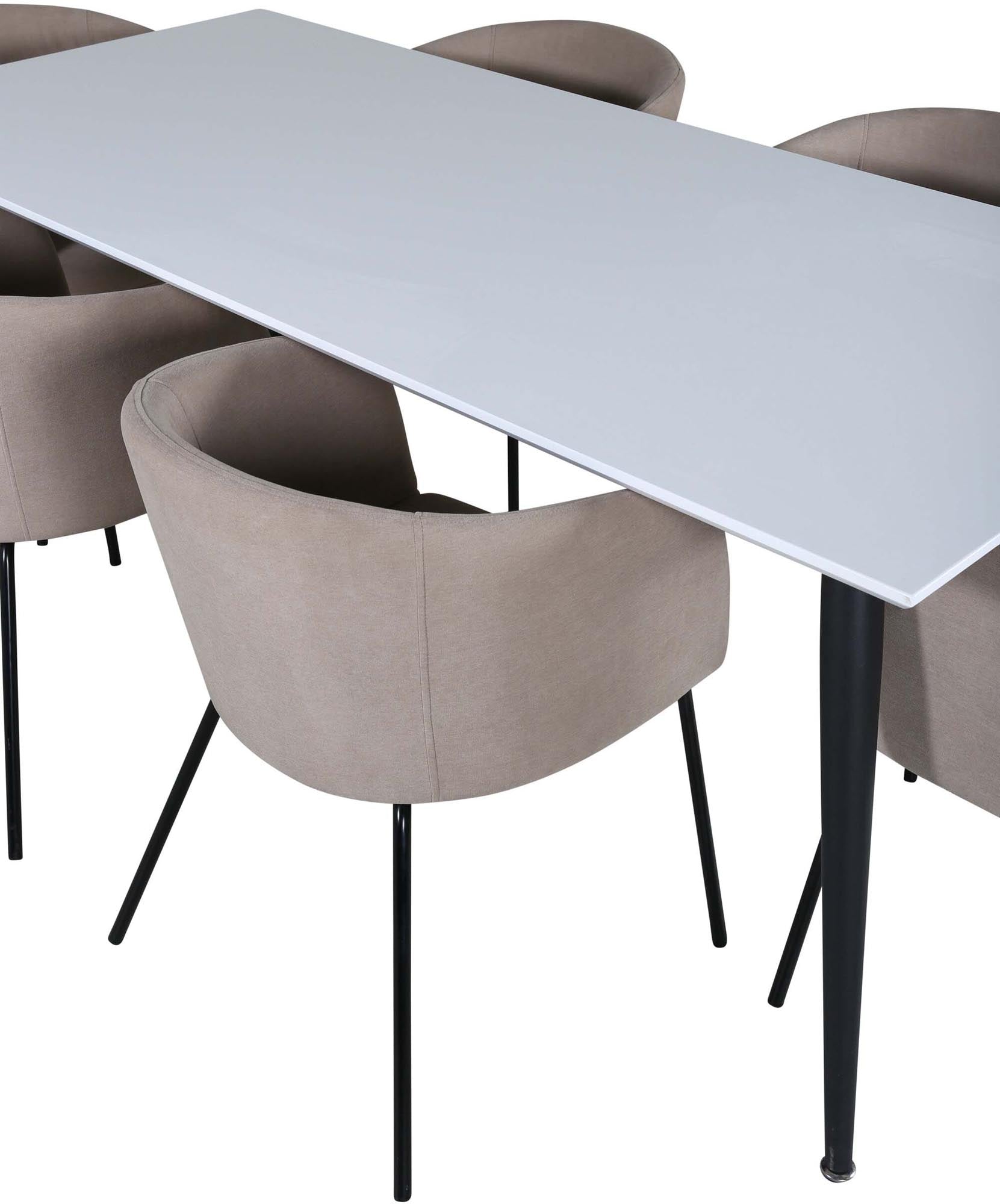 Elegantes Jimmy Esszimmerset 195cm mit 6 Stühlen von Venture Home.