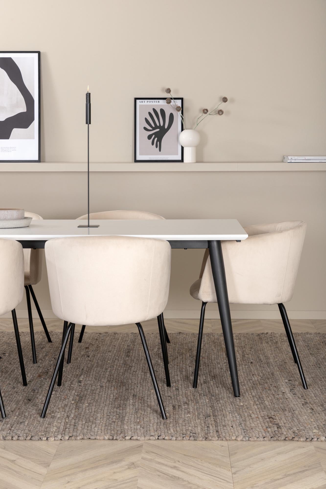 Modernes Jimmy Esszimmerset 195cm mit 6 Stühlen von Venture Home.