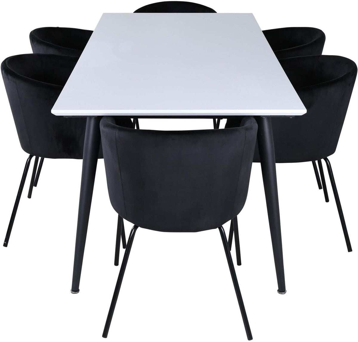 Jimmy Esszimmerset + Berit 195cm/6St. in Schwarz präsentiert im Onlineshop von KAQTU Design AG. Esszimmerset ist von Venture Home