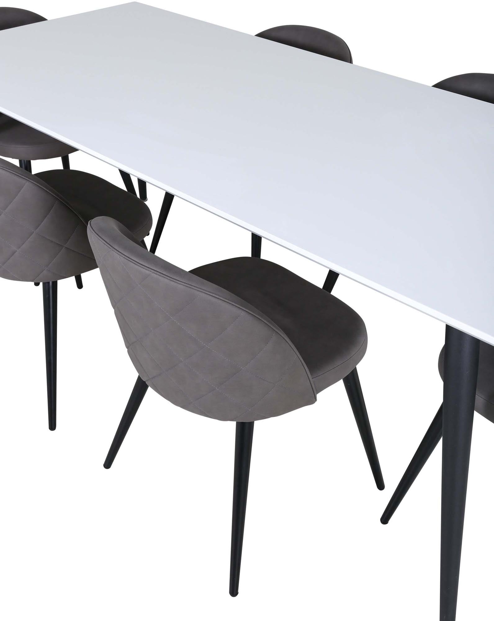 Elegantes Jimmy Esszimmerset mit 6 Samtstühlen, 195cm, von Venture Home.