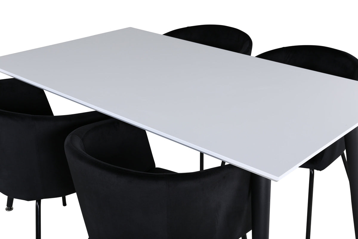 Jimmy Esszimmerset + Berit 150cm/4St. in Schwarz präsentiert im Onlineshop von KAQTU Design AG. Esszimmerset ist von Venture Home
