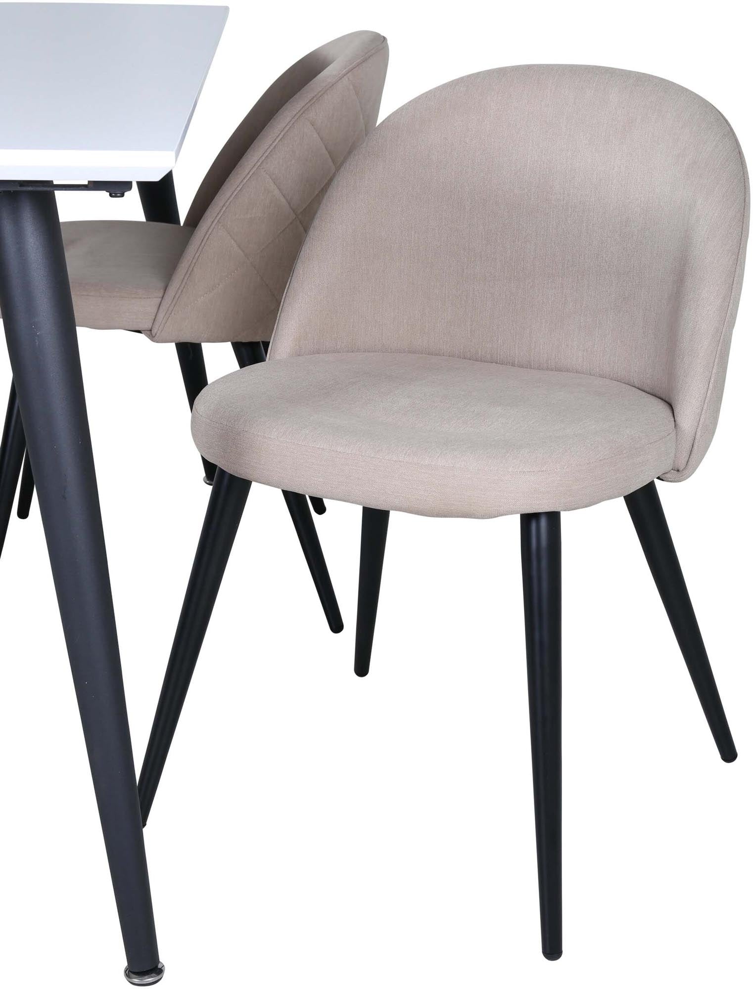 Elegantes Jimmy Esszimmerset von Venture Home mit ausziehbarem Tisch (150-240 cm) und 4 stilvollen Velvet-Stühlen für gesellige Abende.