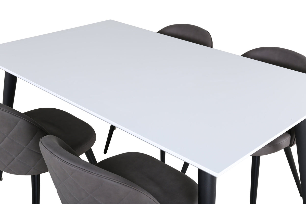 Jimmy Esszimmerset + Velvet 150cm/4St. in Schwarzgrau präsentiert im Onlineshop von KAQTU Design AG. Esszimmerset ist von Venture Home