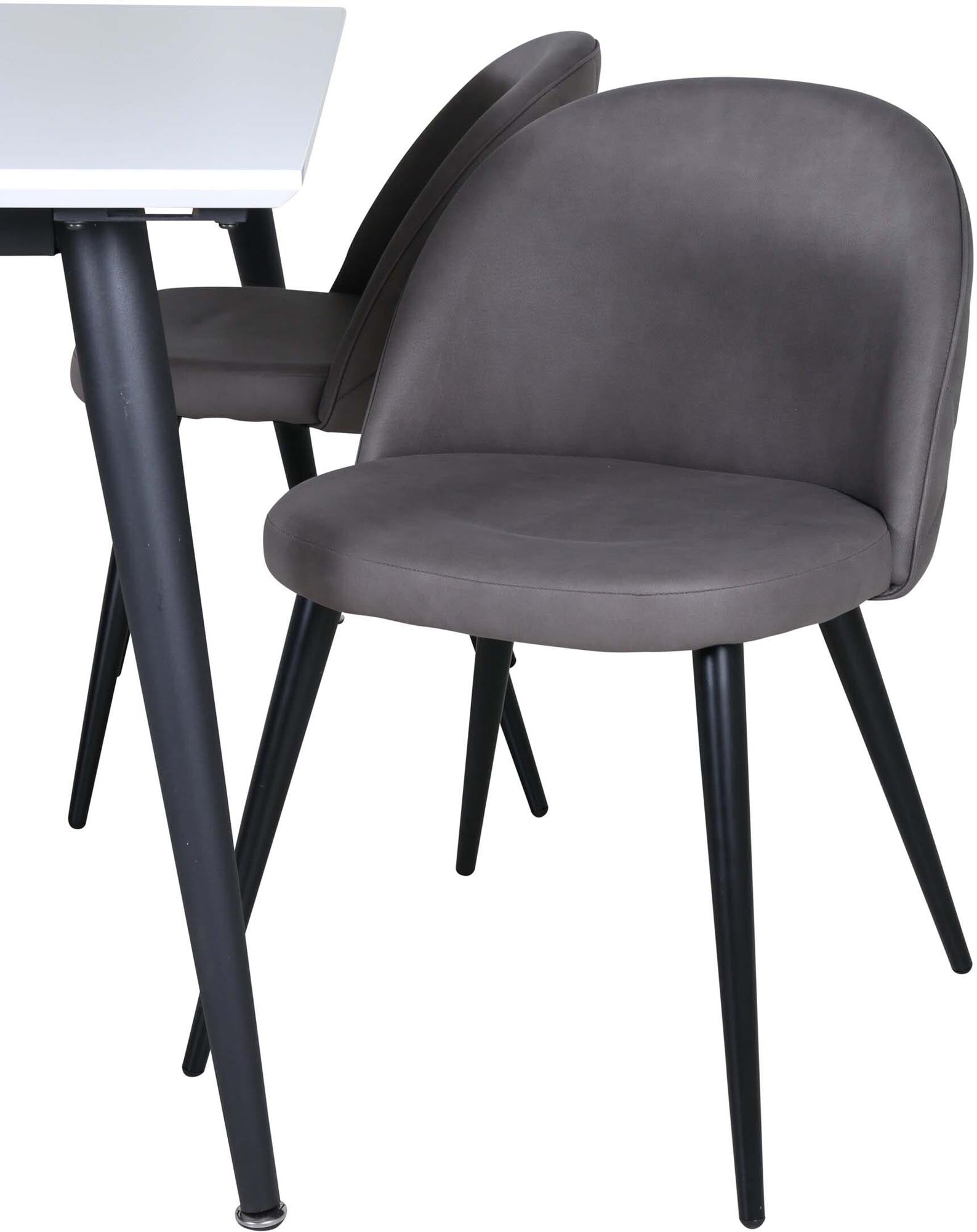 Elegantes Jimmy Esszimmerset mit 4 Samtstühlen, 150cm, von Venture Home.