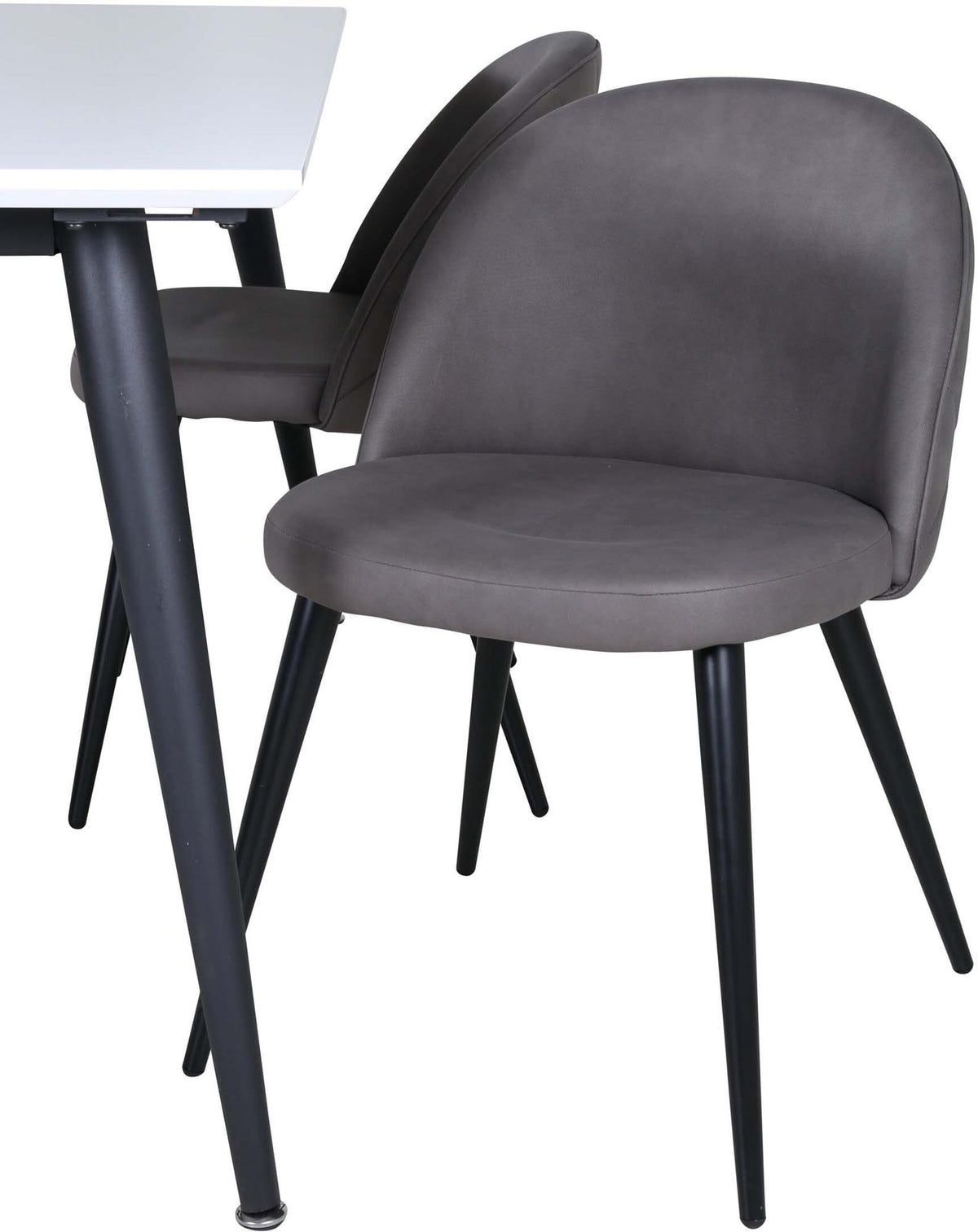 Jimmy Esszimmerset + Velvet 150cm/4St. in Schwarzgrau präsentiert im Onlineshop von KAQTU Design AG. Esszimmerset ist von Venture Home