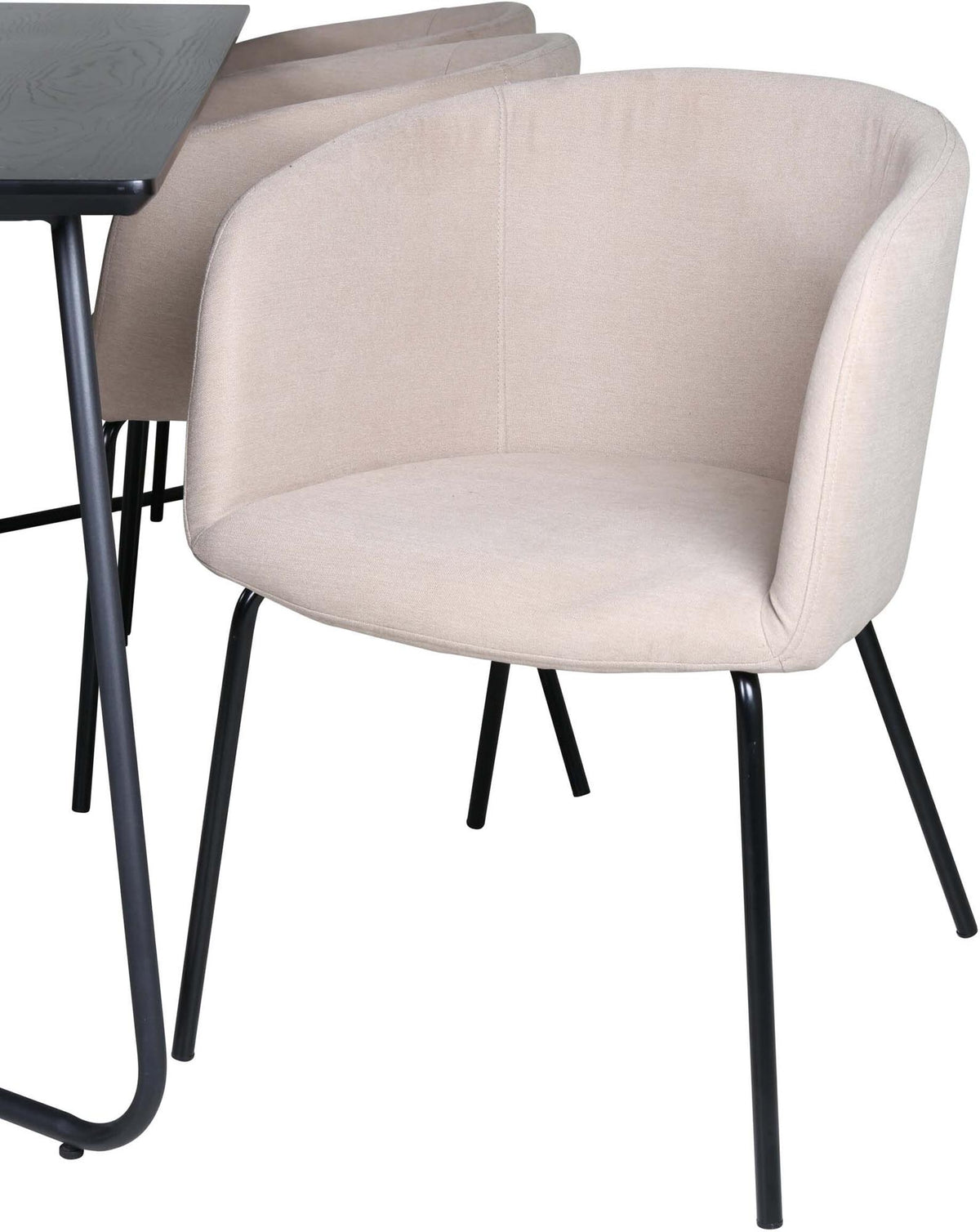 Petra Esszimmerset + Berit 190cm/6St. in Beige, Schwarz präsentiert im Onlineshop von KAQTU Design AG. Esszimmerset ist von Venture Home